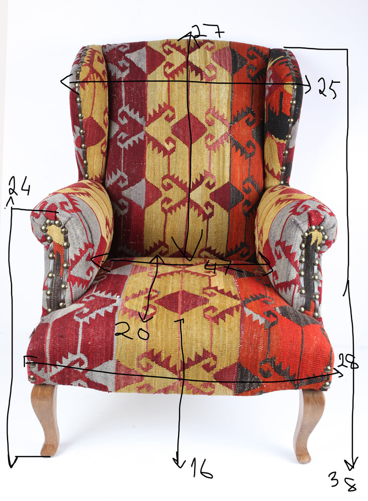 One of A Kind Uphostered Kilim Chairs