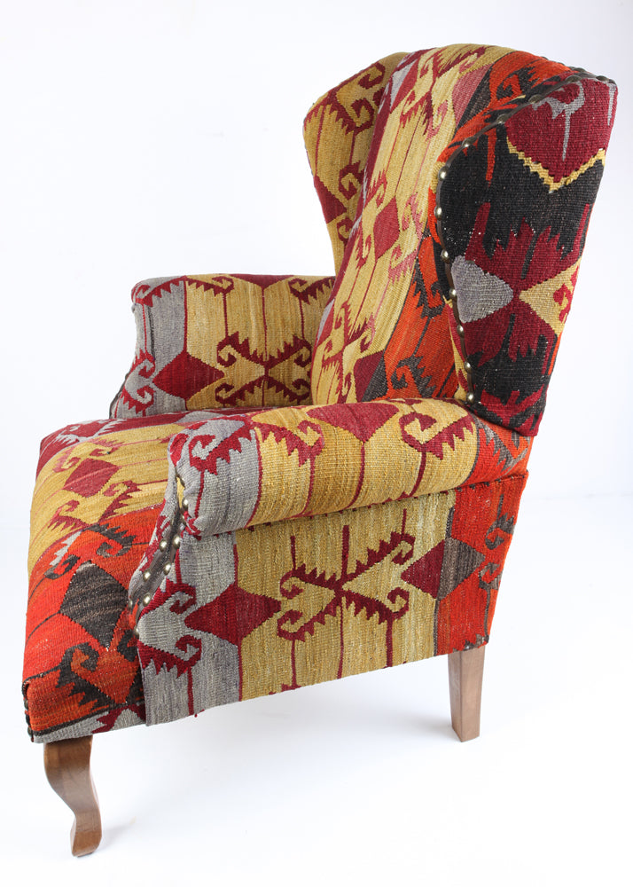 One of A Kind Uphostered Kilim Chairs