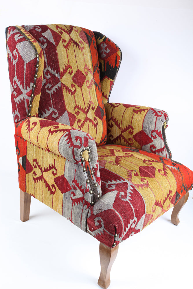 One of A Kind Uphostered Kilim Chairs