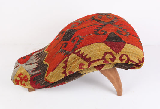 Turkish Kilim Upholstered Yoga Stool