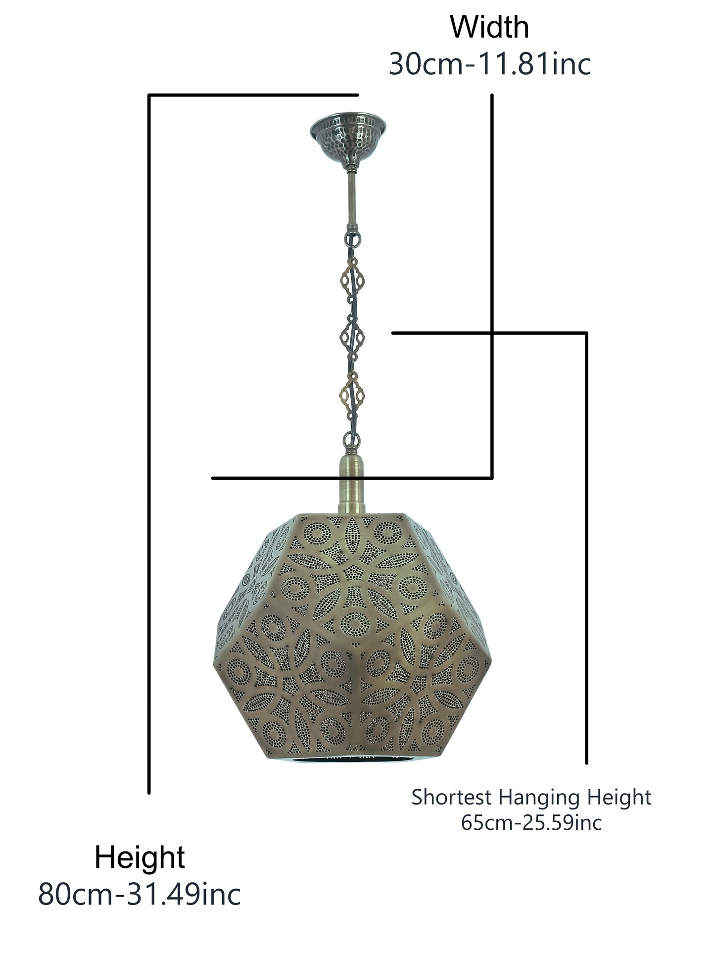 Moroccan Pierced Metal Pendant Light