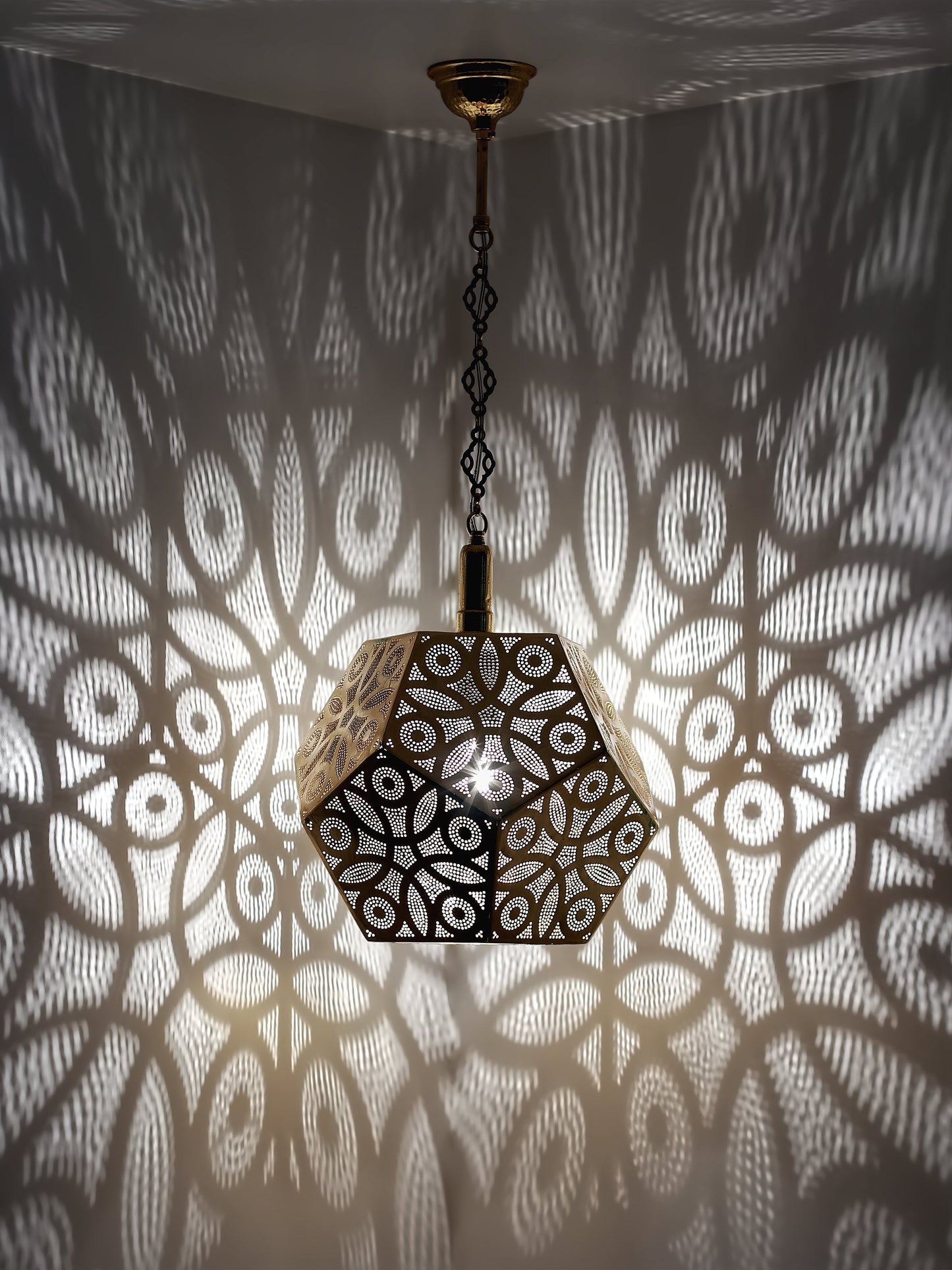 Moroccan Pierced Metal Pendant Light