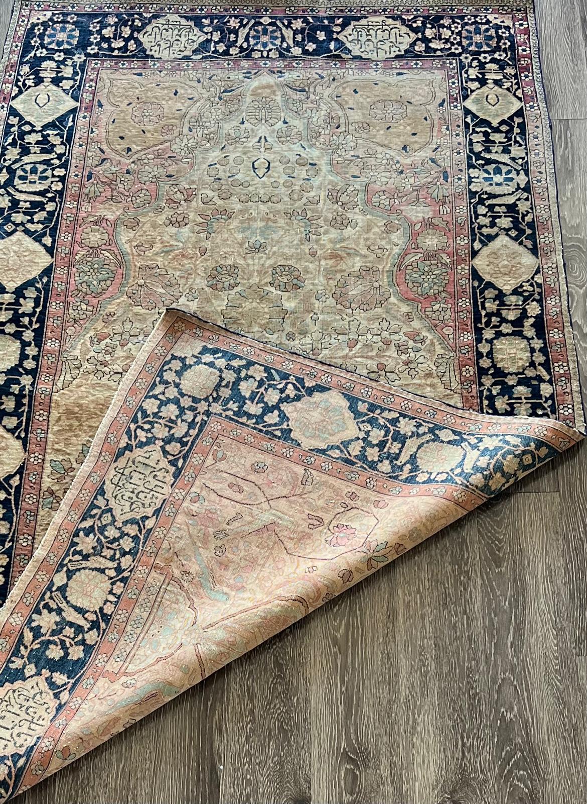 Antique Kashani Vase Rug
