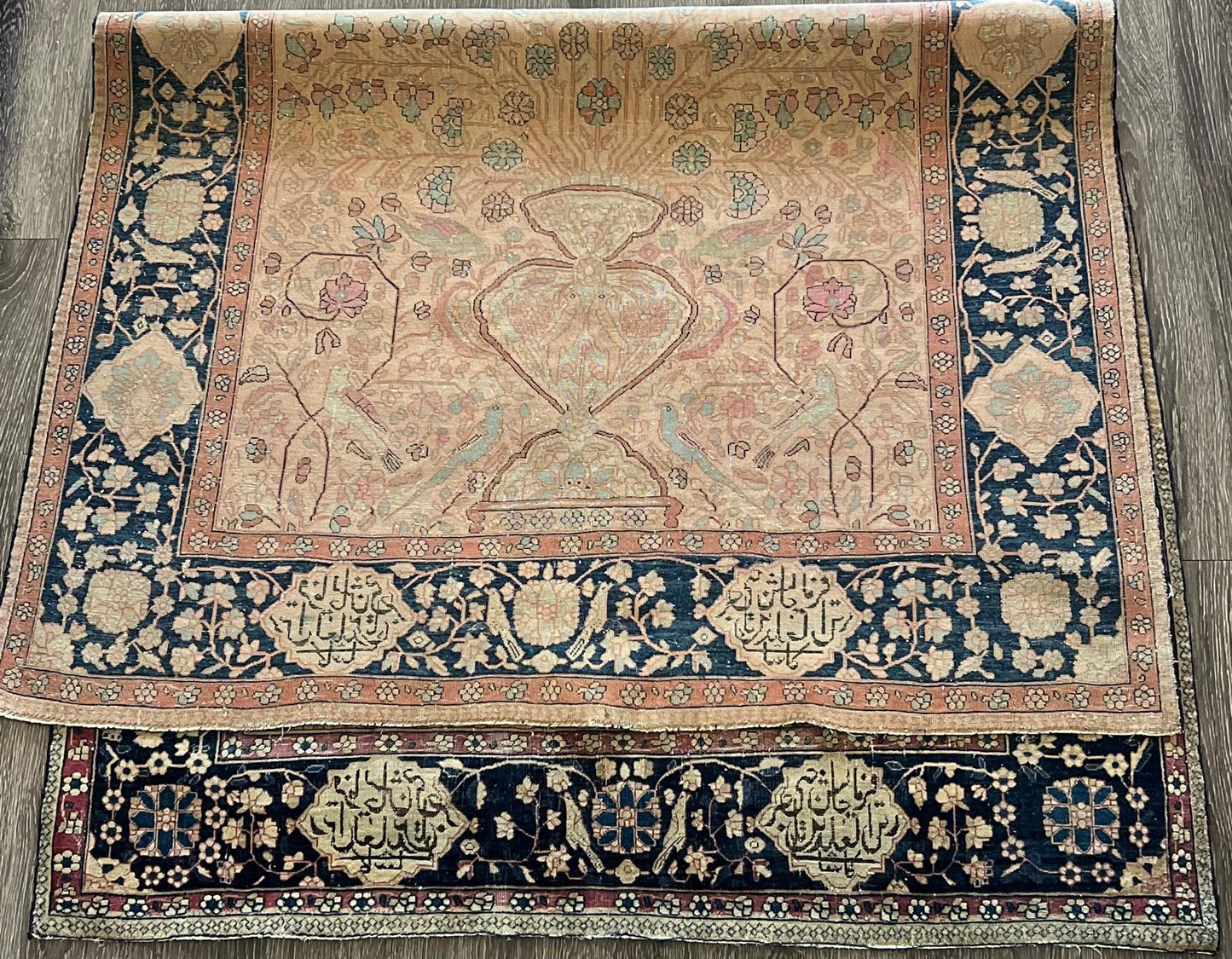 Antique Kashani Vase Rug