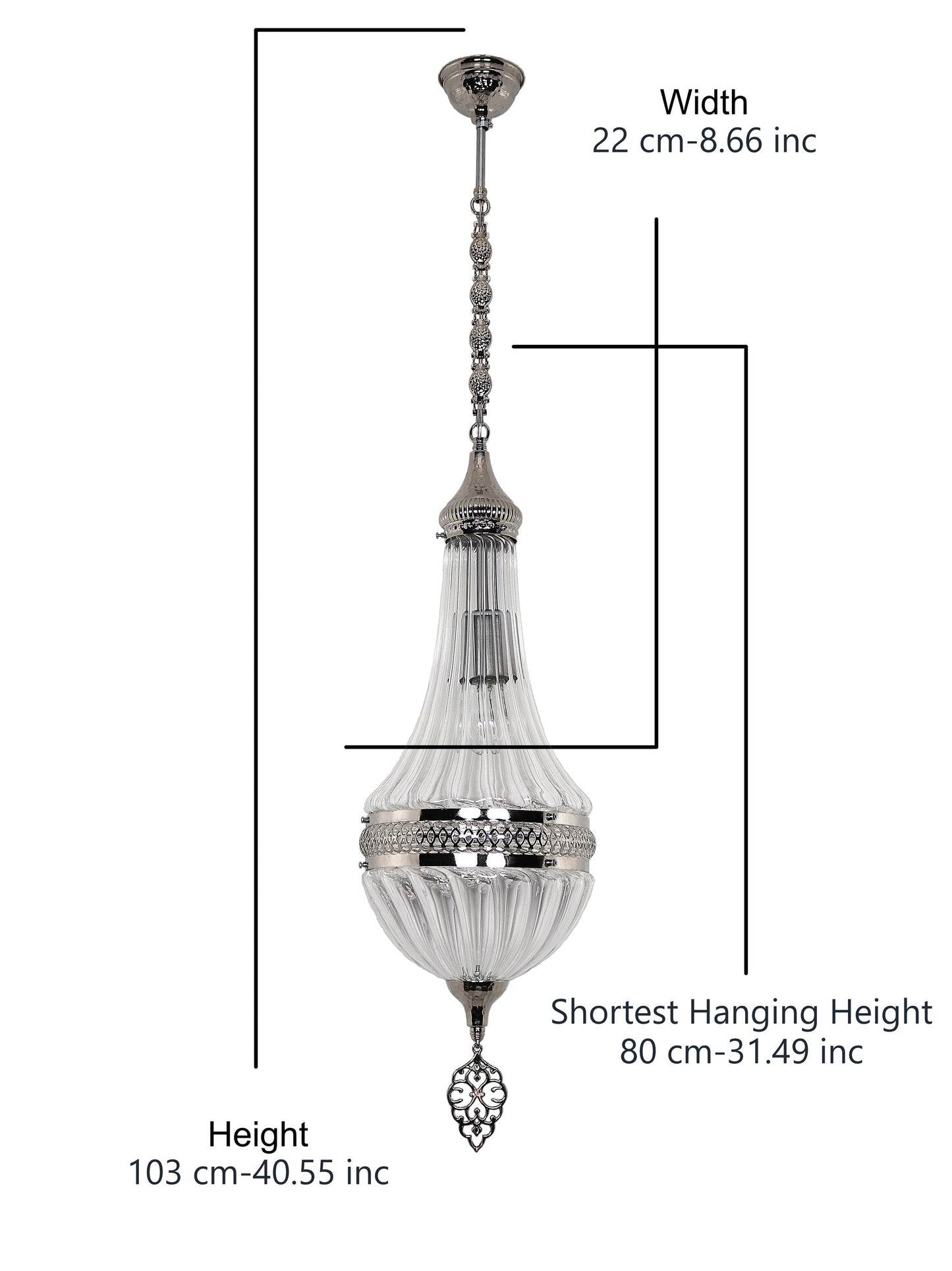 Ottoman Clear Glass Hanging Light