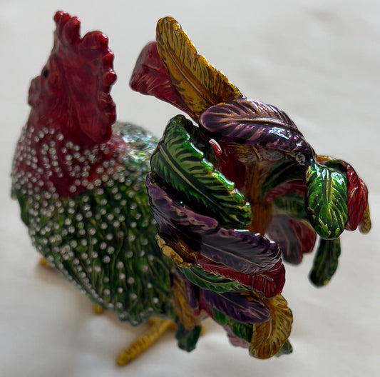 Bronze Rooster Jewelry Holder