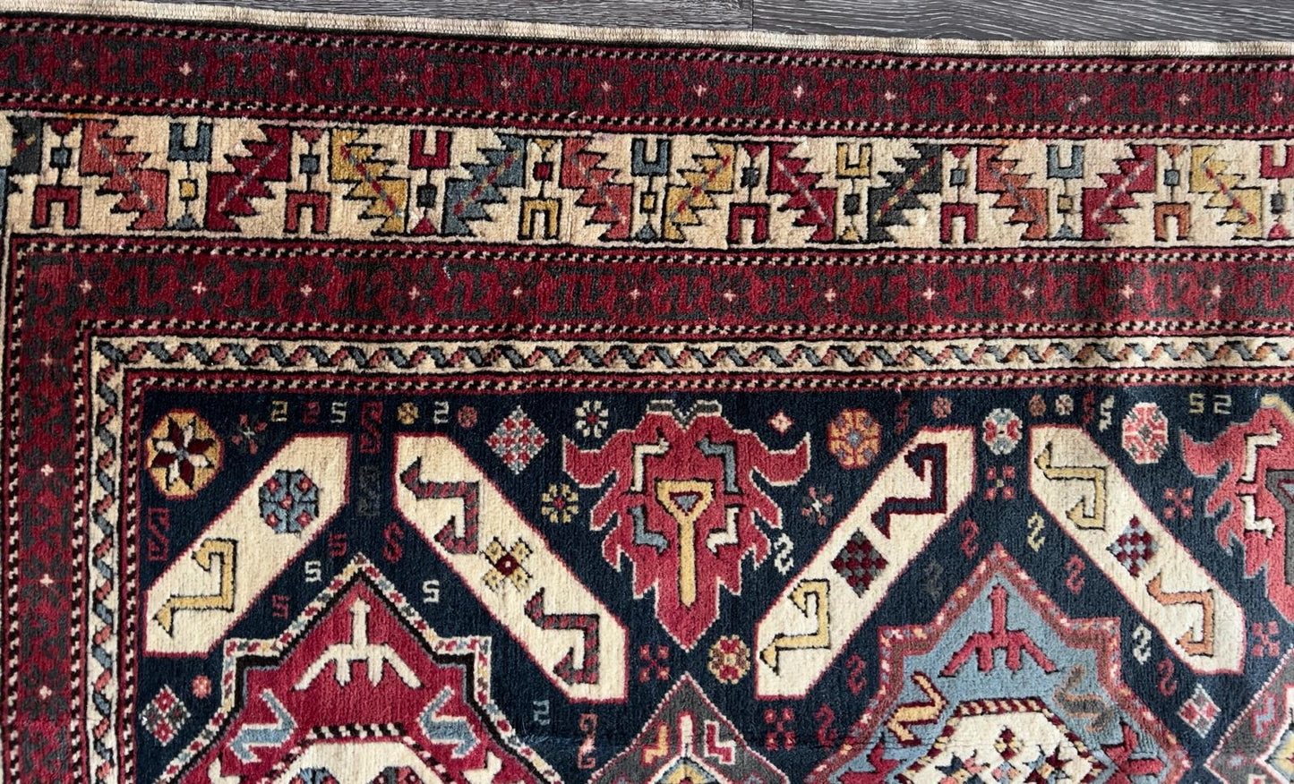 TURKISH SHIRVAN RUG/CARPET WITH HOLLY WINE GLASS