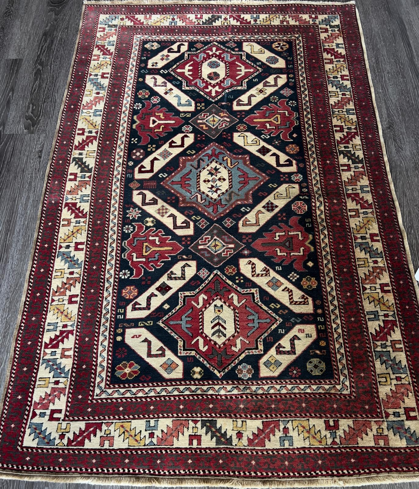 TURKISH SHIRVAN RUG/CARPET WITH HOLLY WINE GLASS