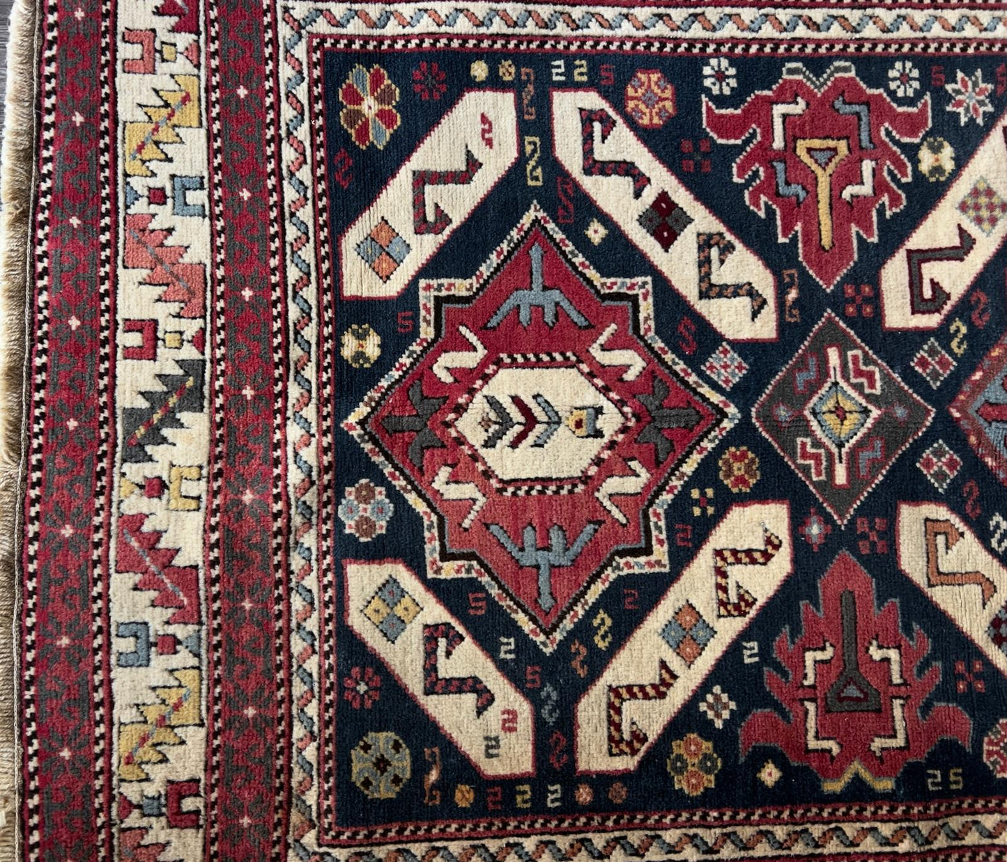 TURKISH SHIRVAN RUG/CARPET WITH HOLLY WINE GLASS