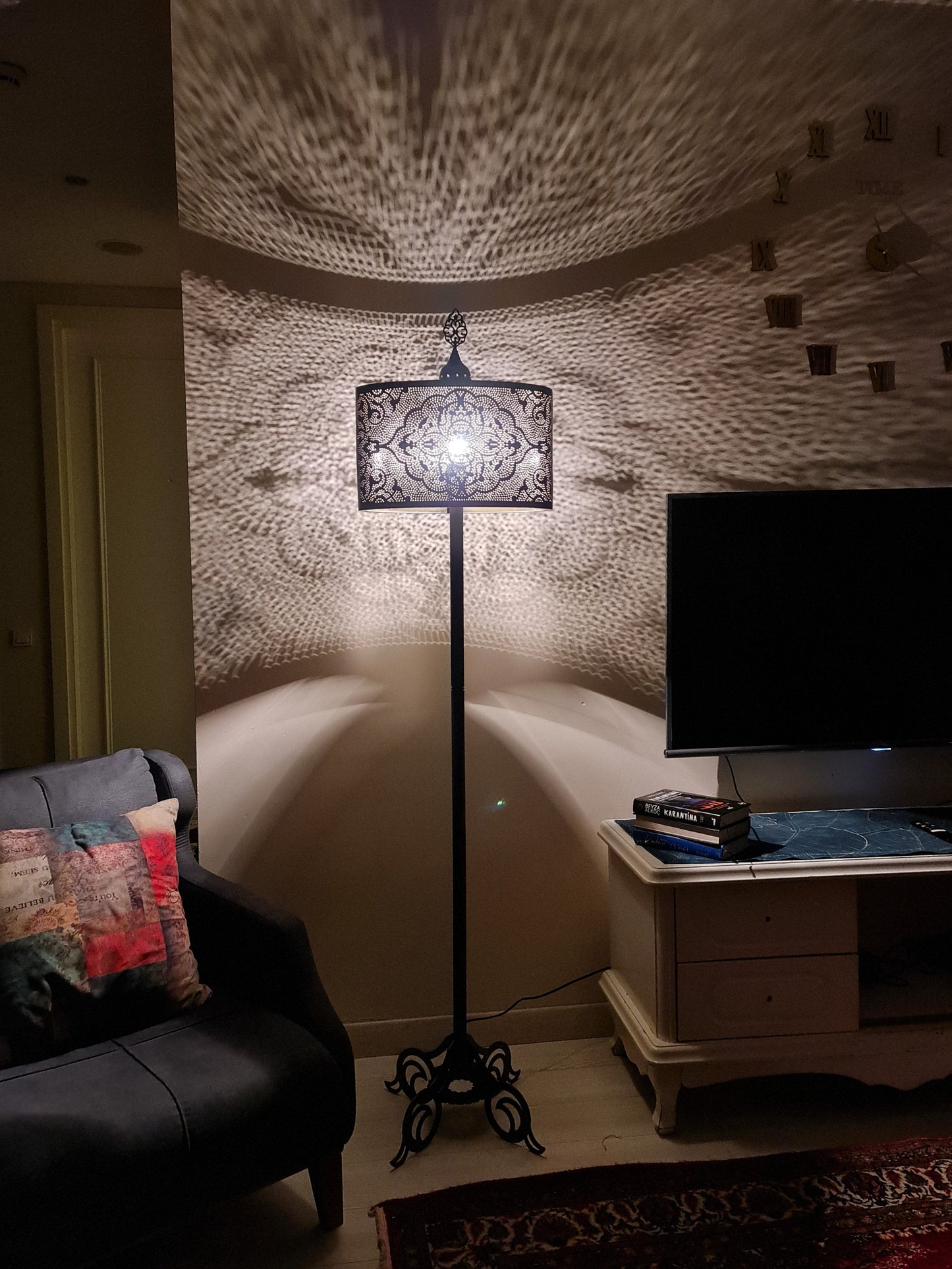 Moroccan Pierced Metal Floor Lamp