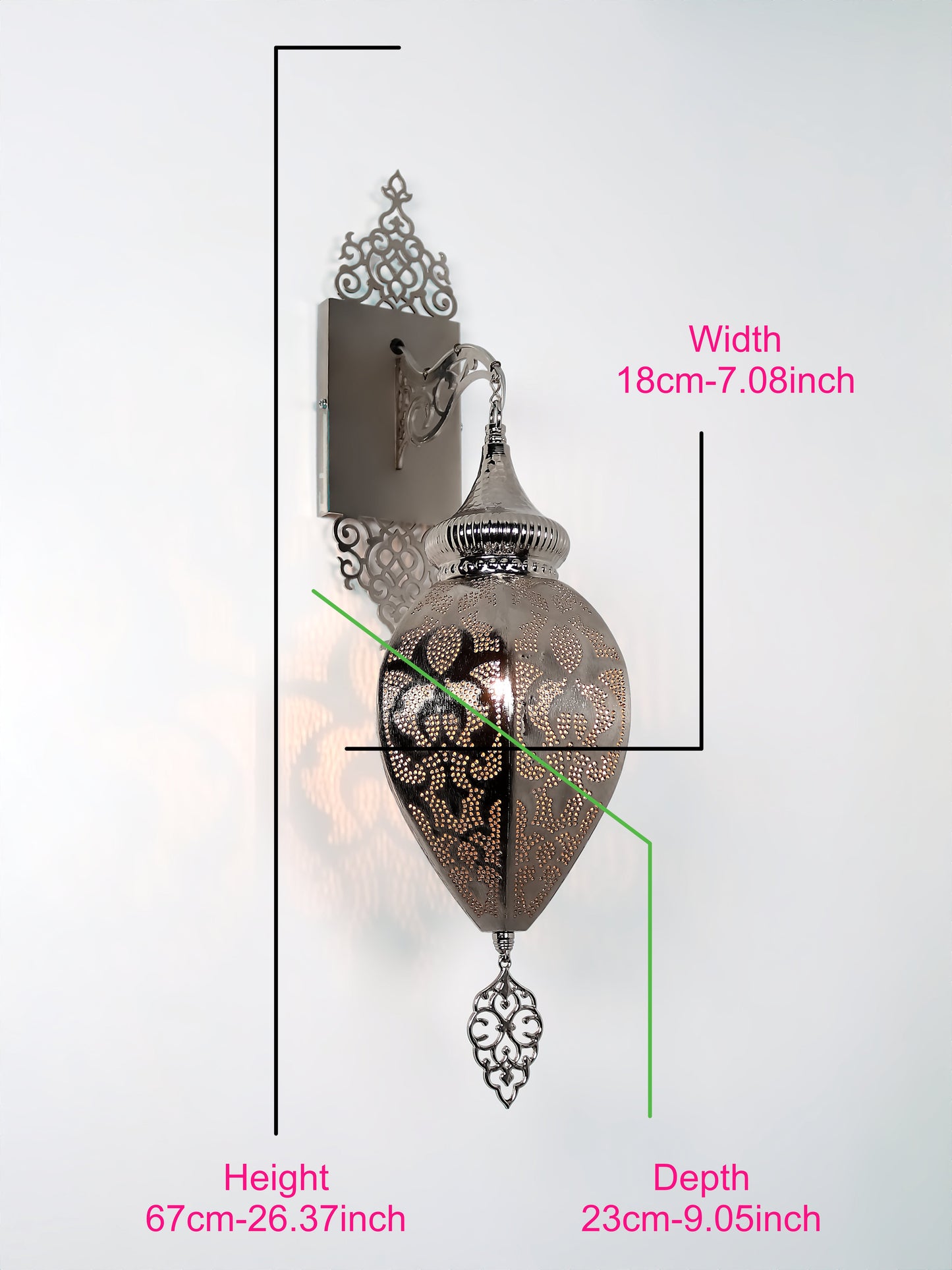 Morrocan Pierced Metal Wall Sconce Light