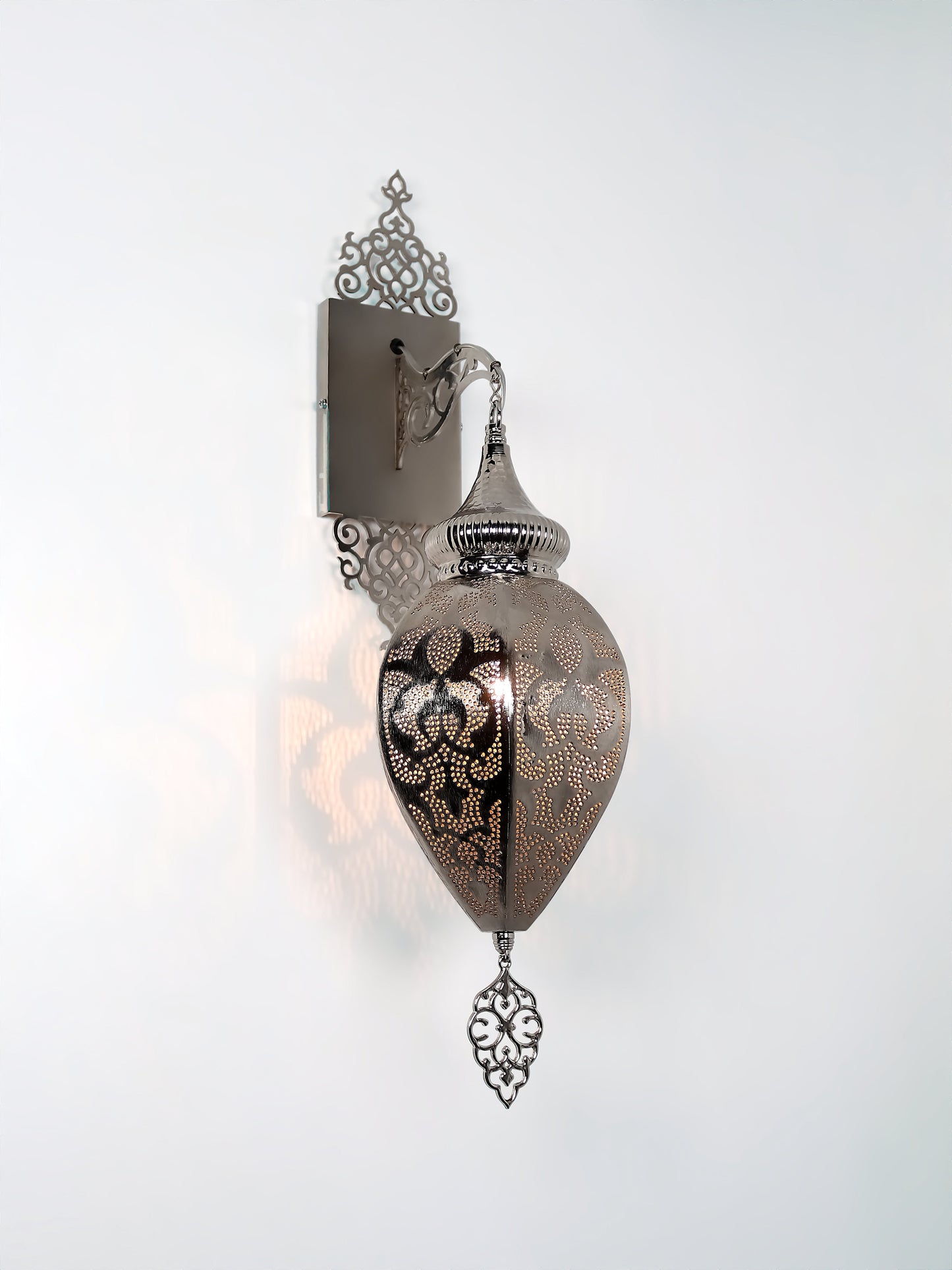 Morrocan Pierced Metal Wall Sconce Light