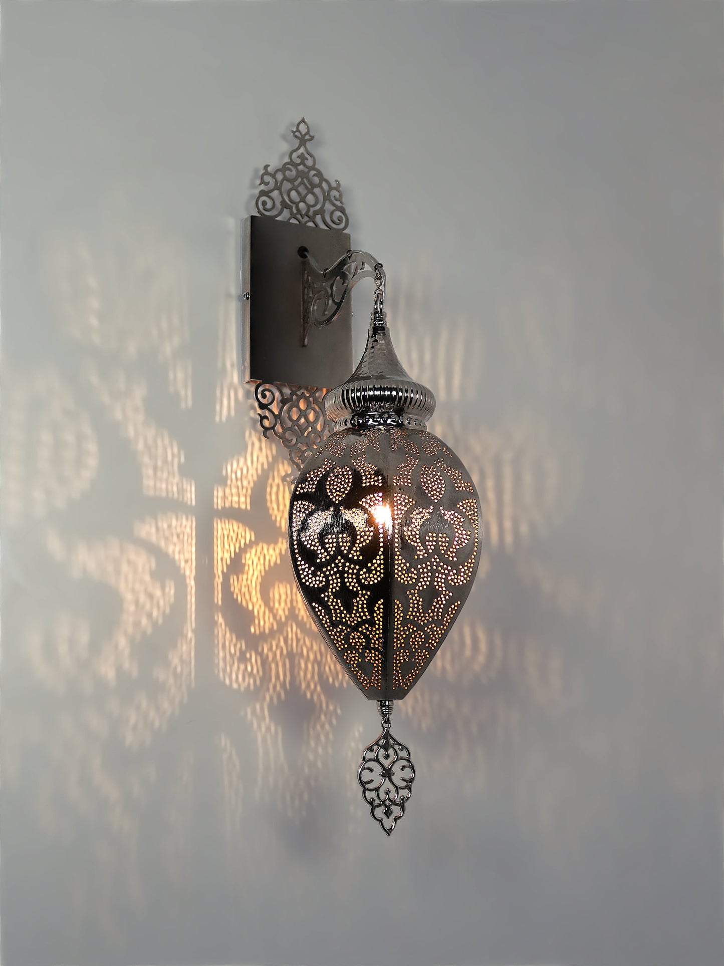 Morrocan Pierced Metal Wall Sconce Light