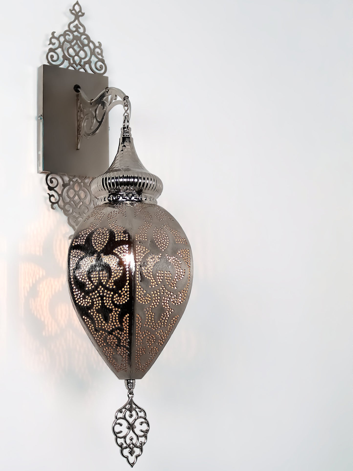 Morrocan Pierced Metal Wall Sconce Light