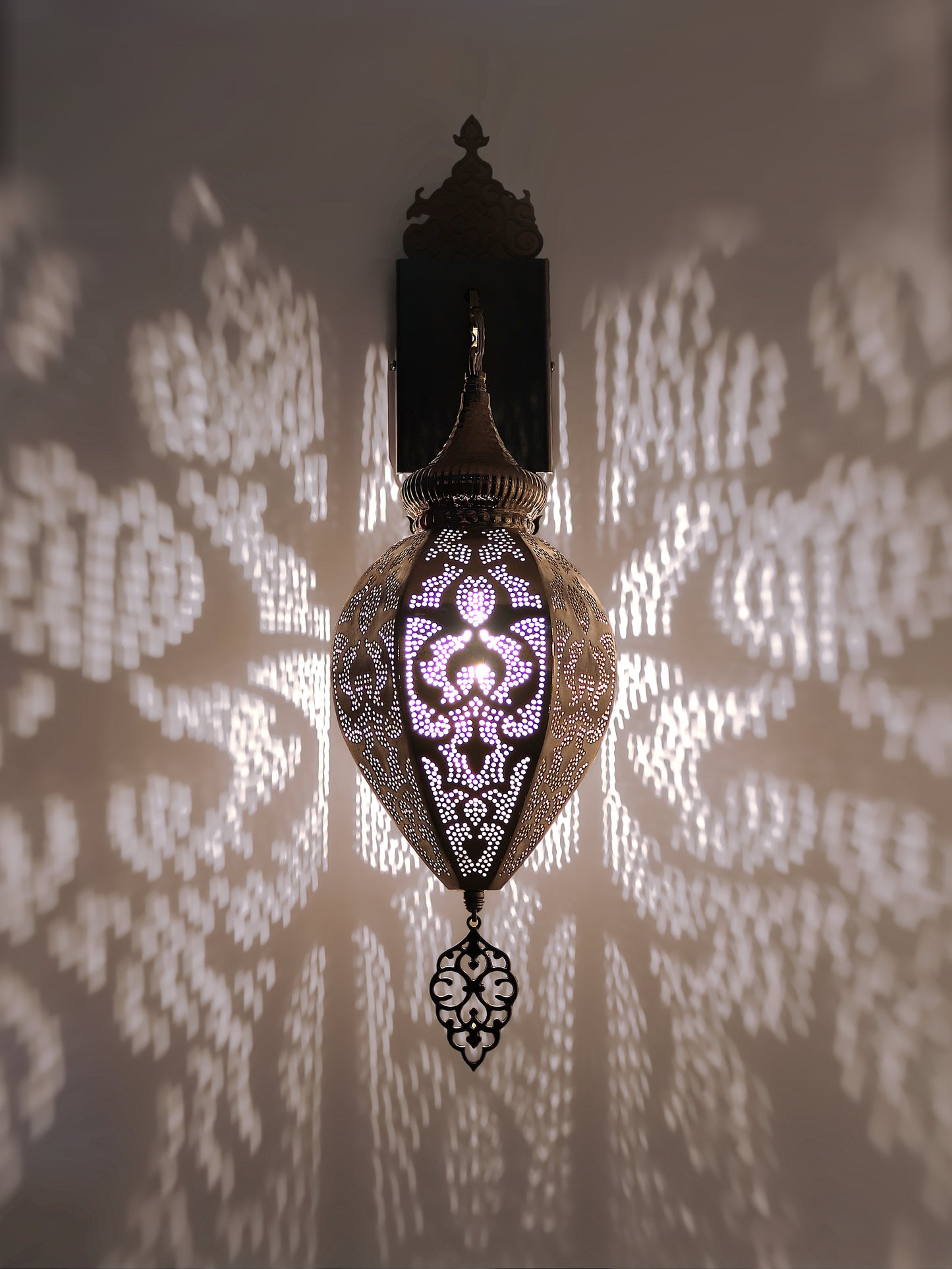 Morrocan Pierced Metal Wall Sconce Light