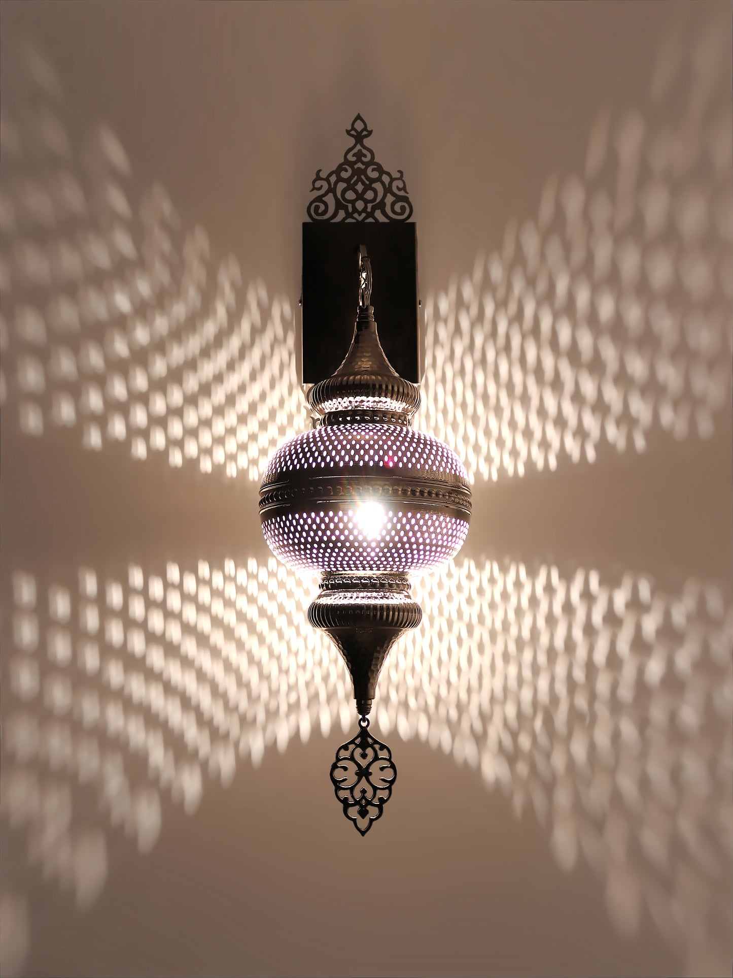 Moroccan Pierced Metal Wall Sconce Light