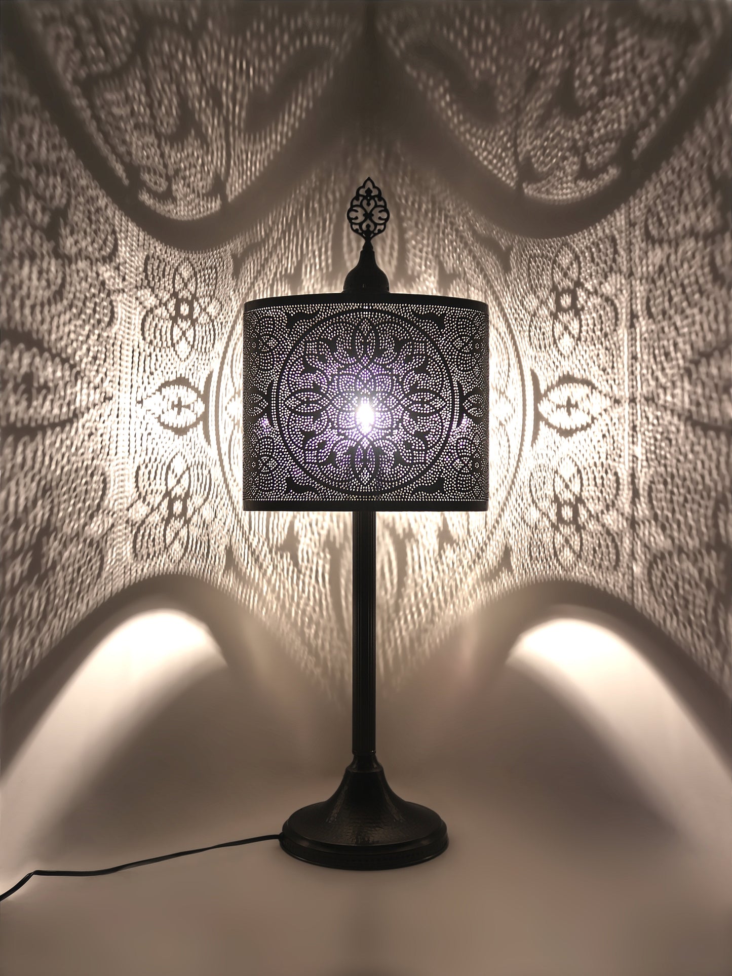 Moroccan Pierced Metal Table Lamp