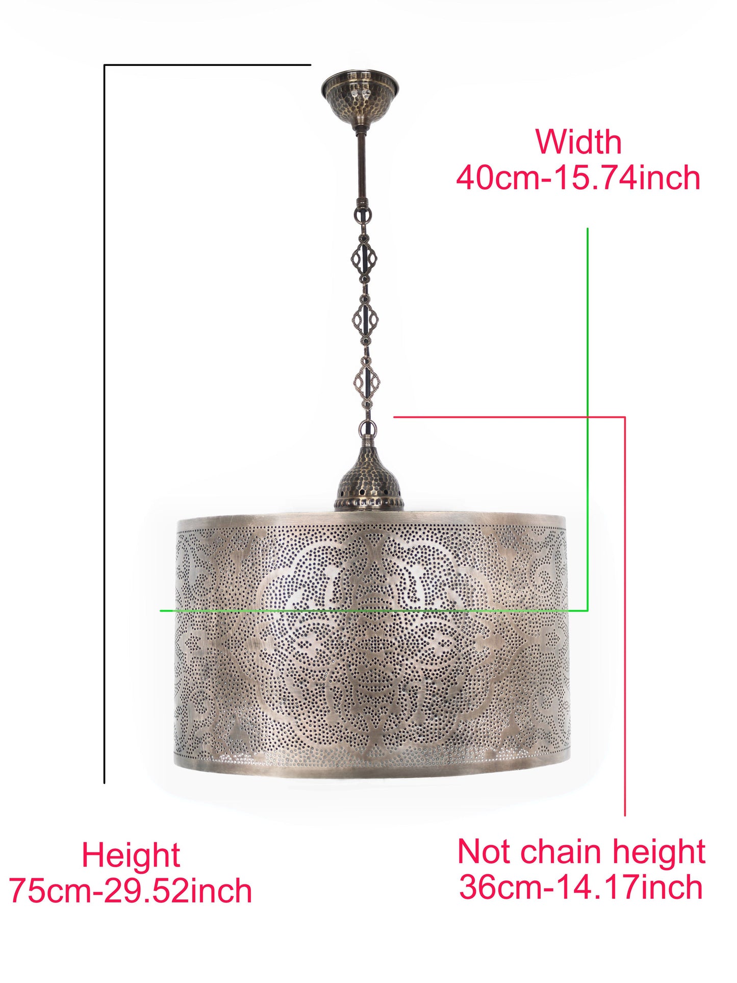 Moroccan Pierced Metal Pendant Light