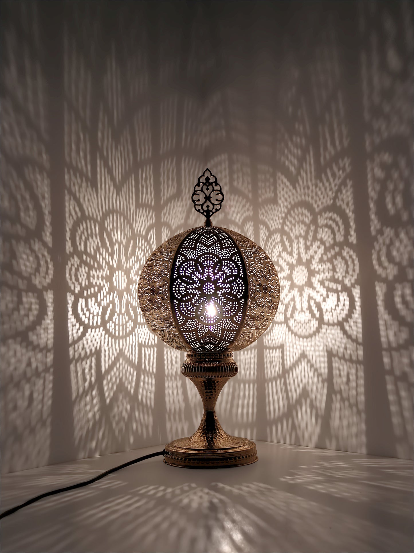 Moroccan Pierced Metal Table Lamp