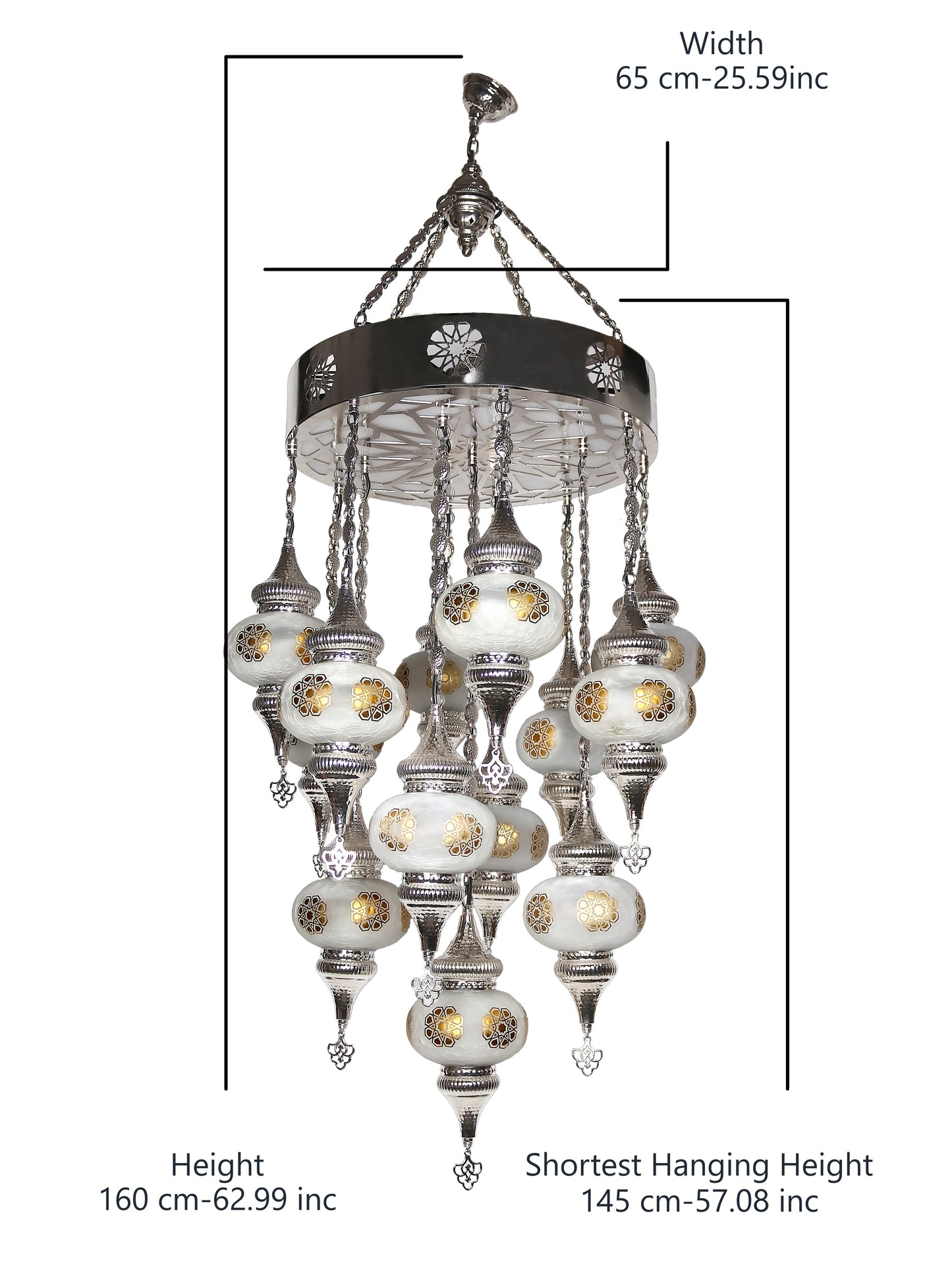 Turkish Mosaic Glass Chandelier