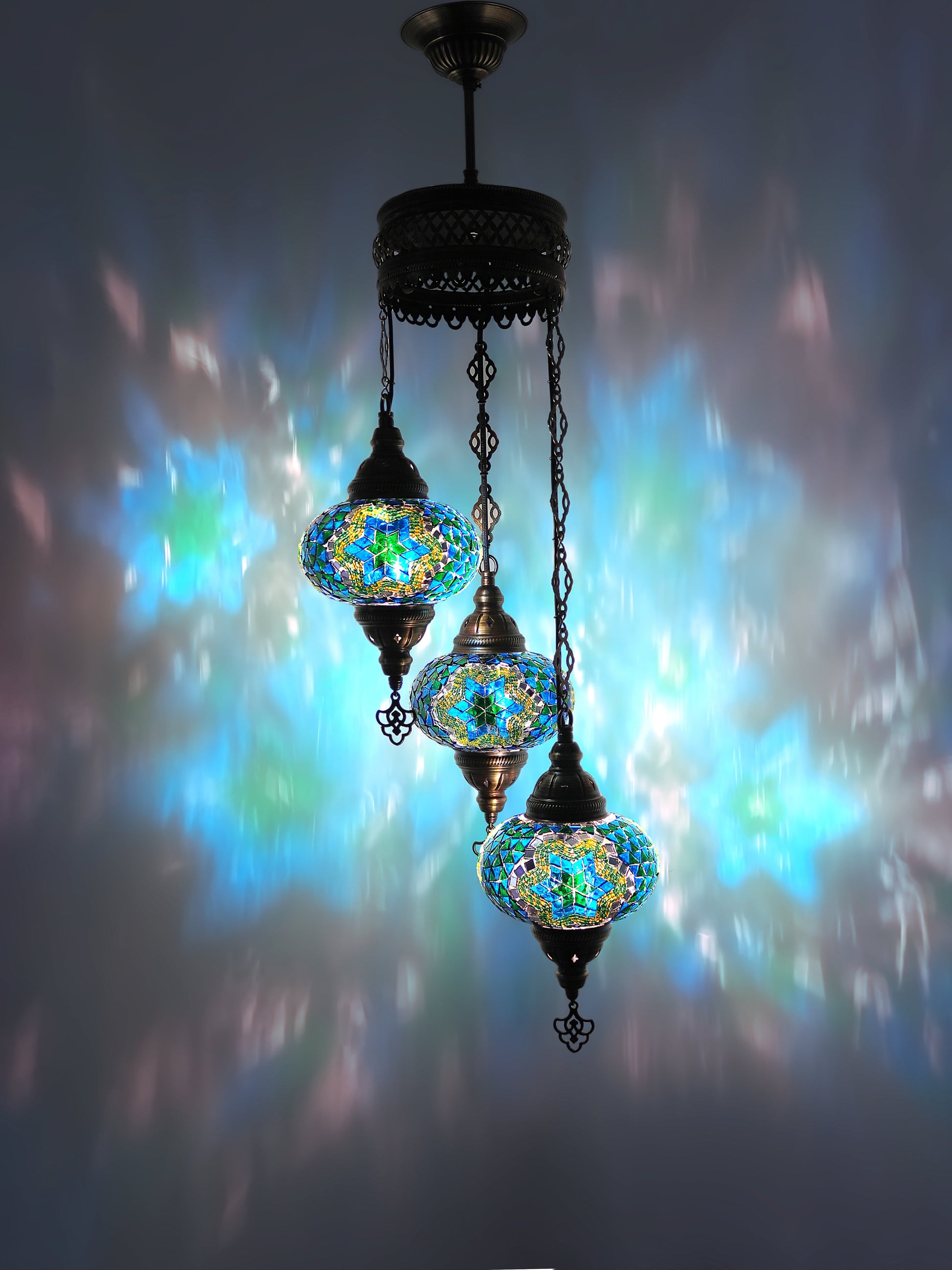 Turkish Mosaic Glass Chandelier