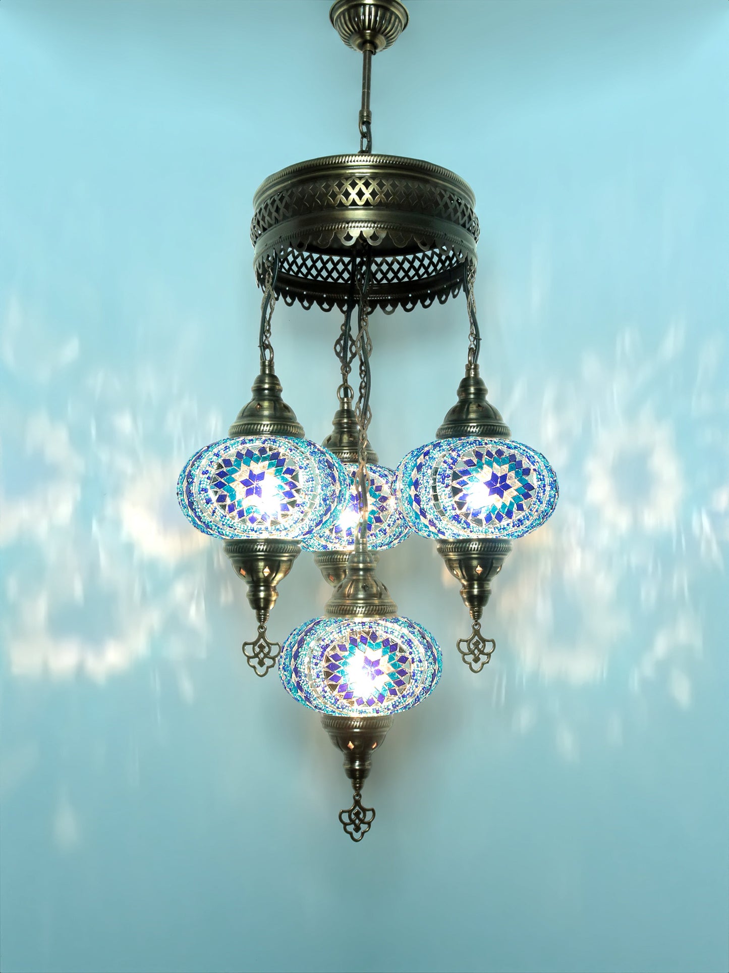 Turkish Mosaic Glass Chandelier