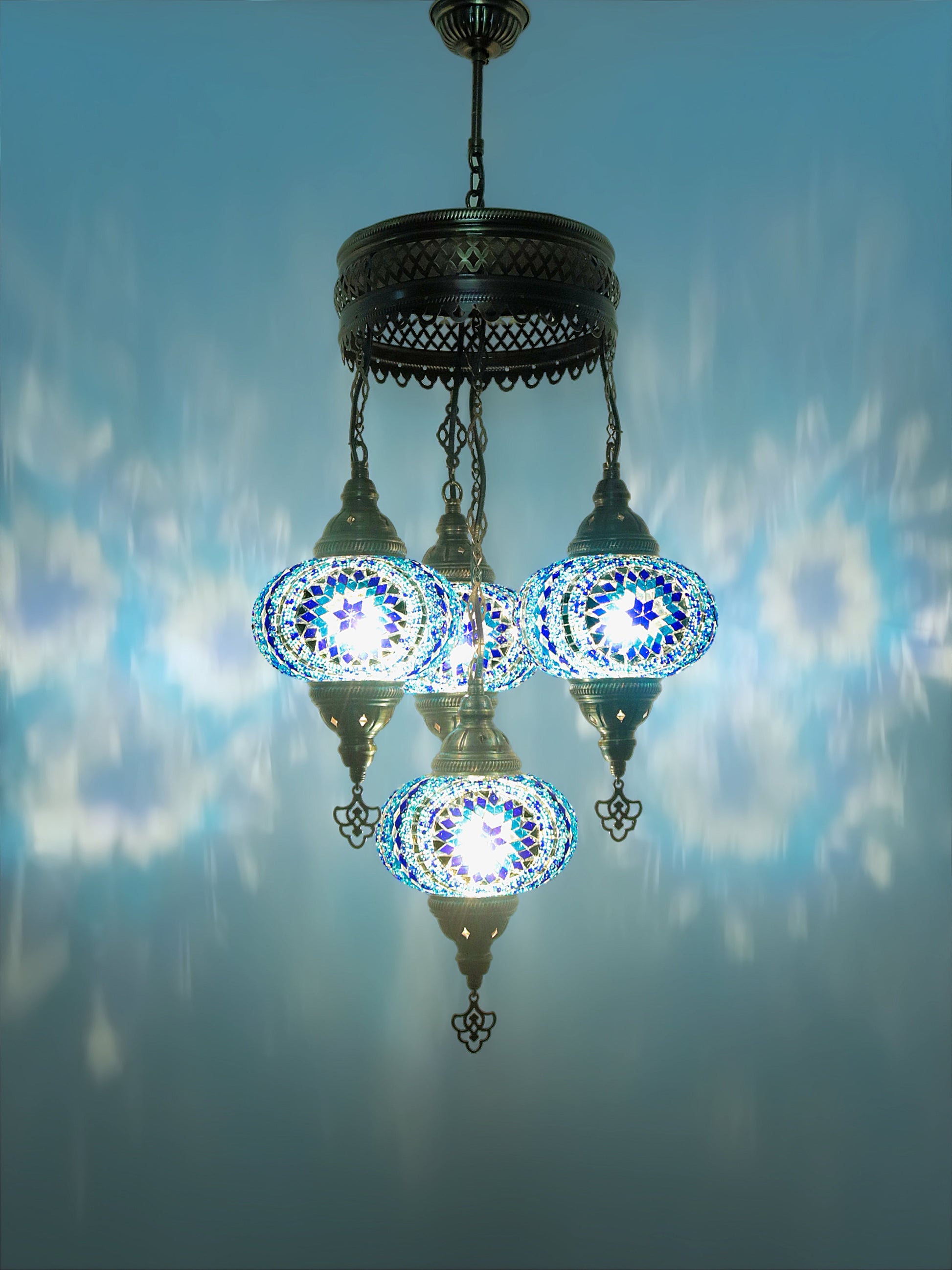 Turkish Mosaic Glass Chandelier