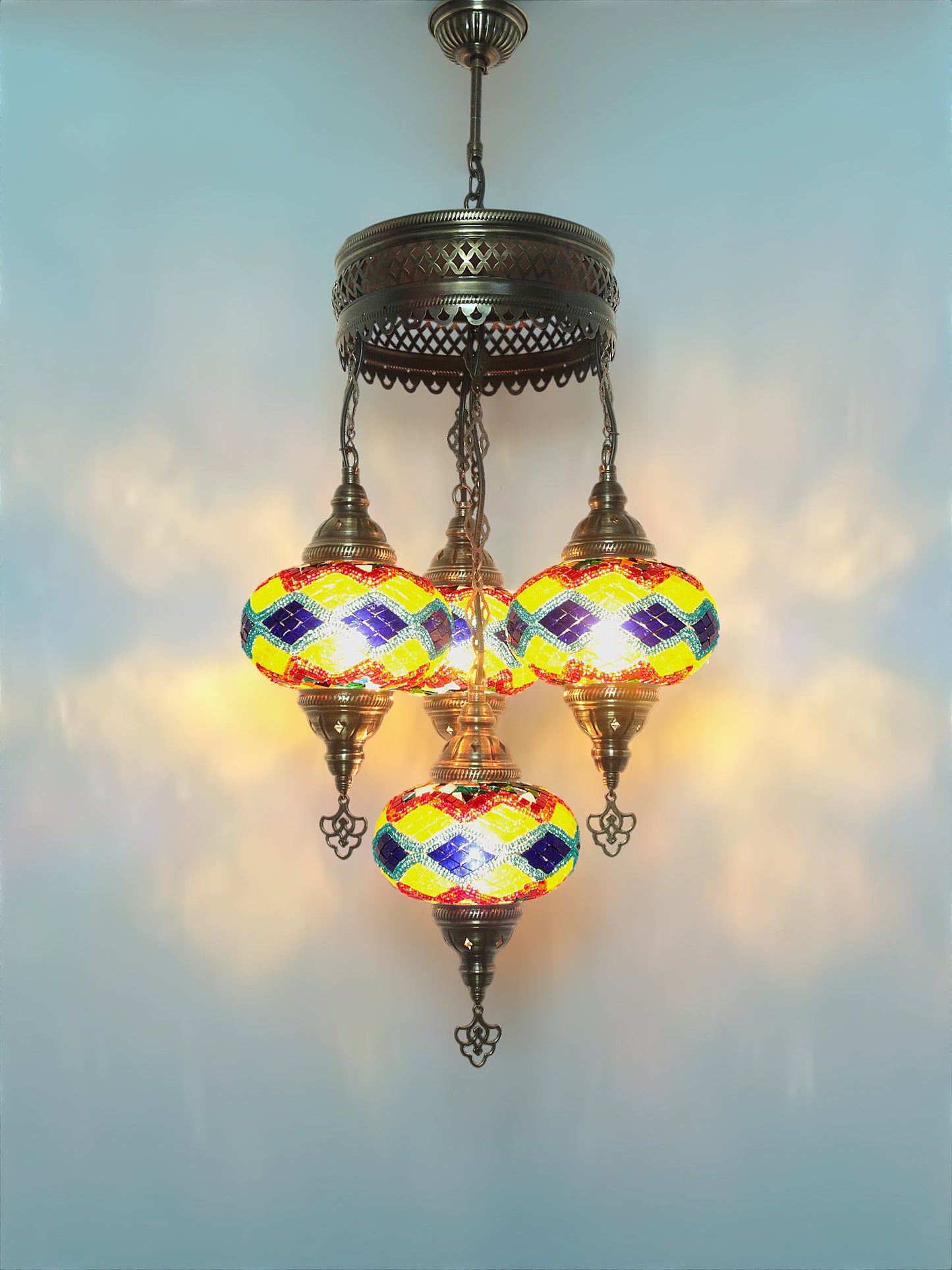 Turkish Mosaic Glass Chandelier
