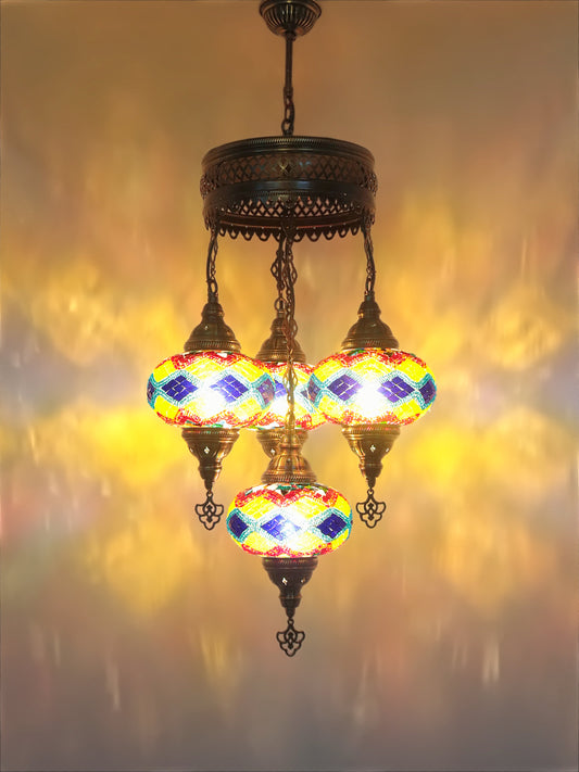 Turkish Mosaic Glass Chandelier