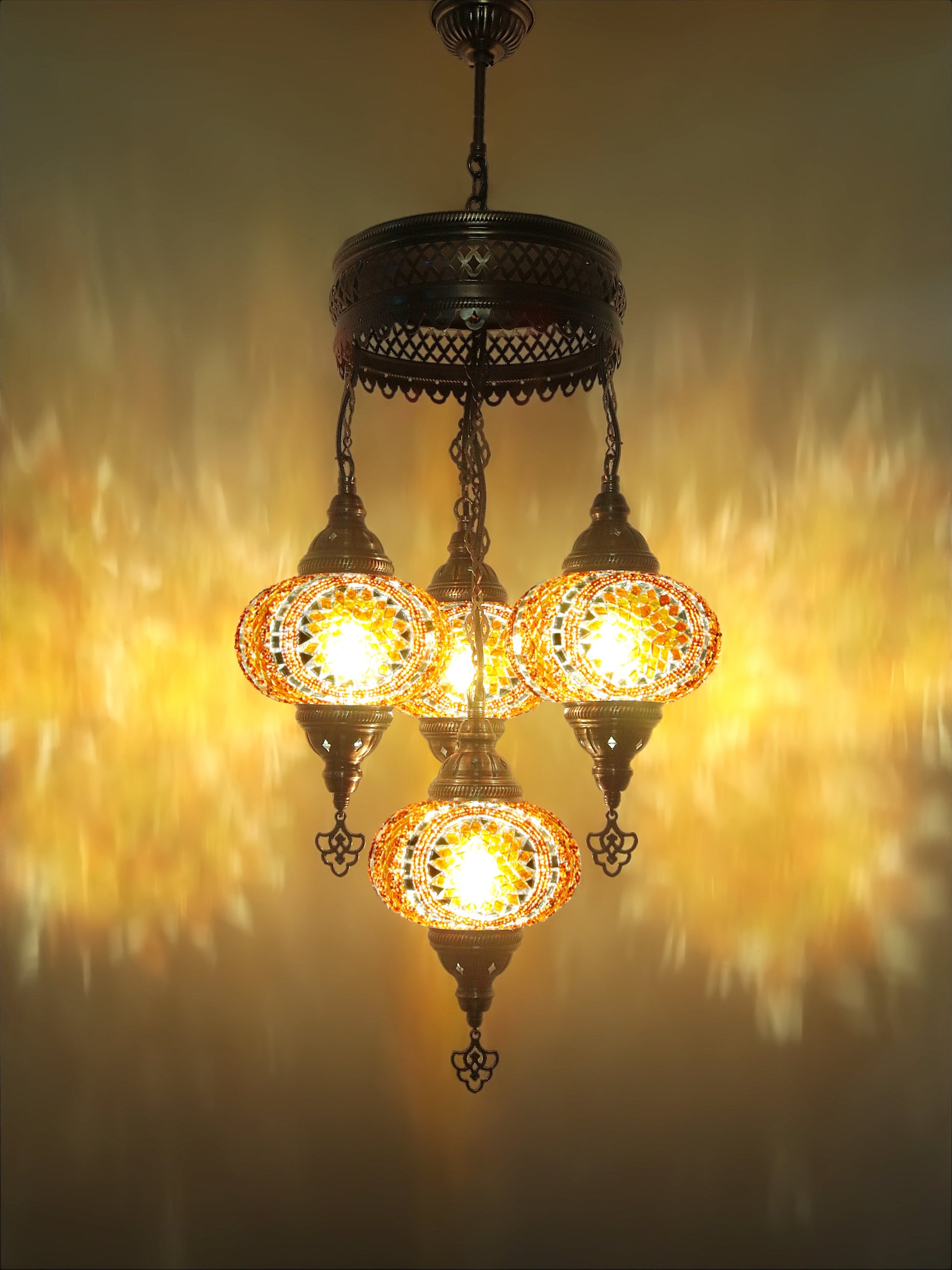 Turkish Mosaic Glass Chandelier