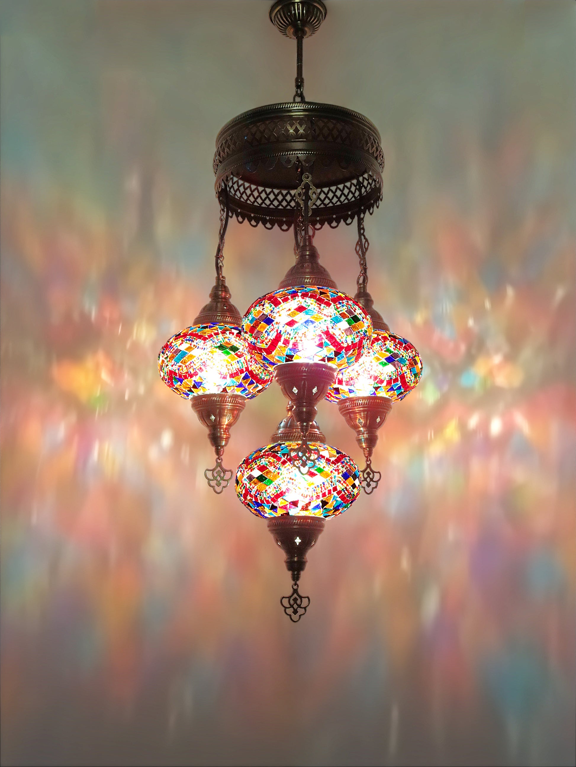 Turkish Mosaic Glass Chandelier