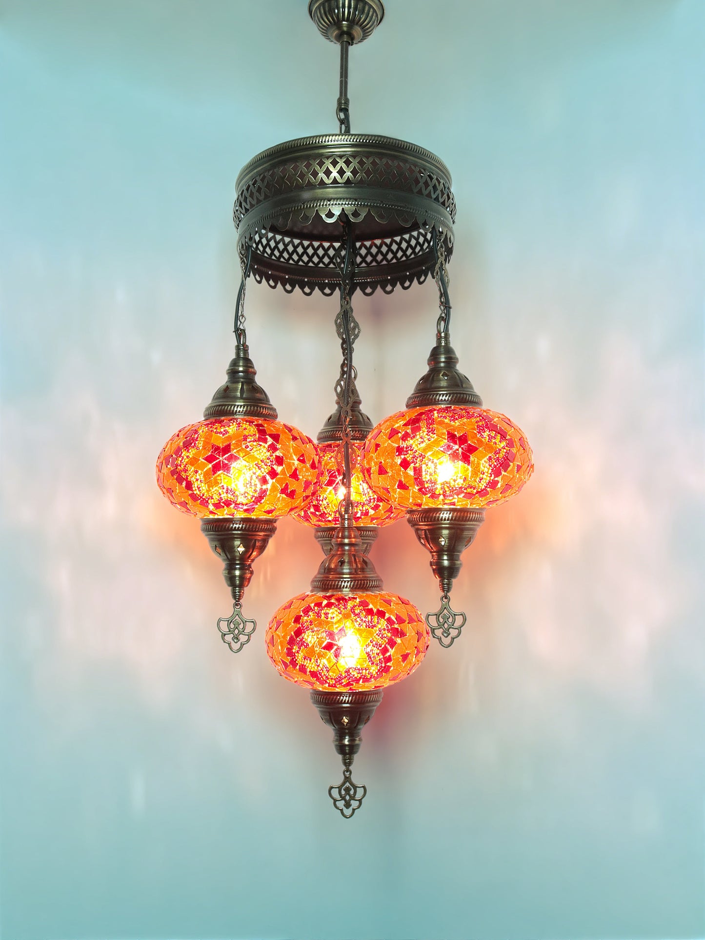 Turkish Mosaic Glass Chandelier