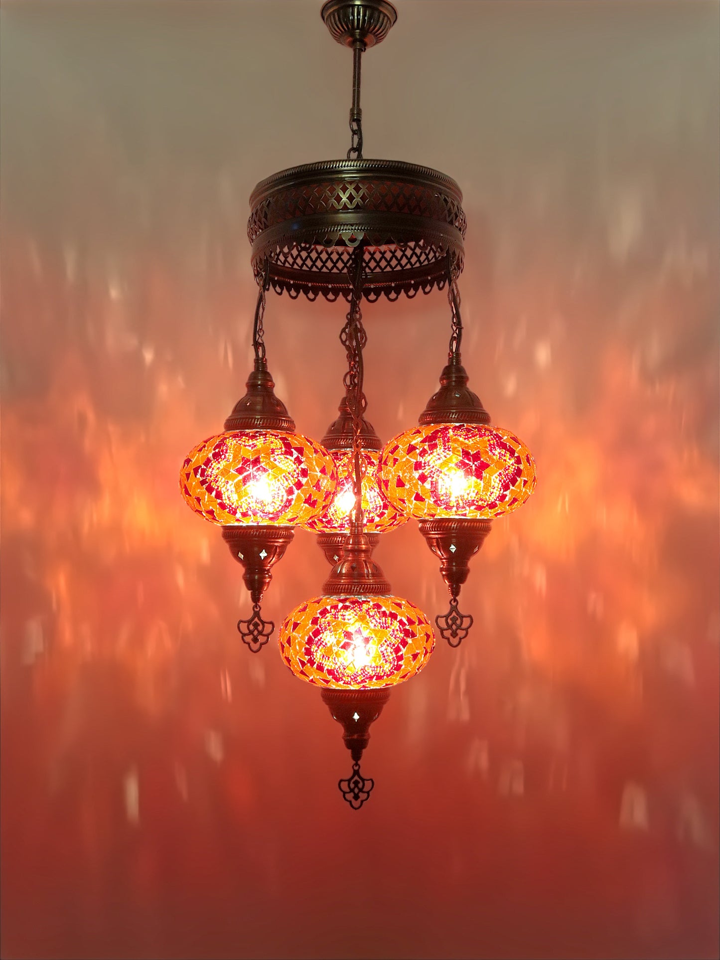 Turkish Mosaic Glass Chandelier