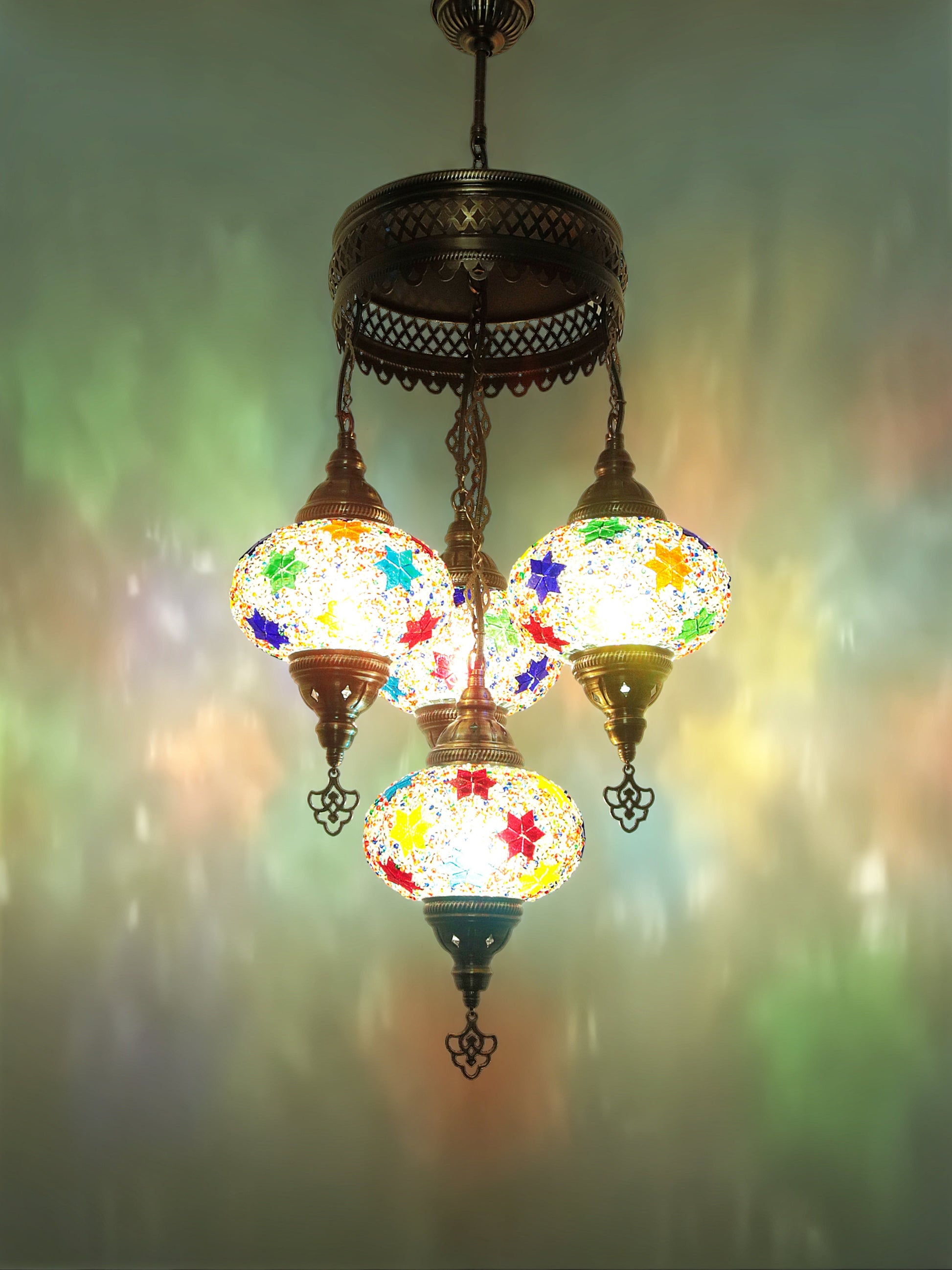 Turkish Mosaic Glass Chandelier