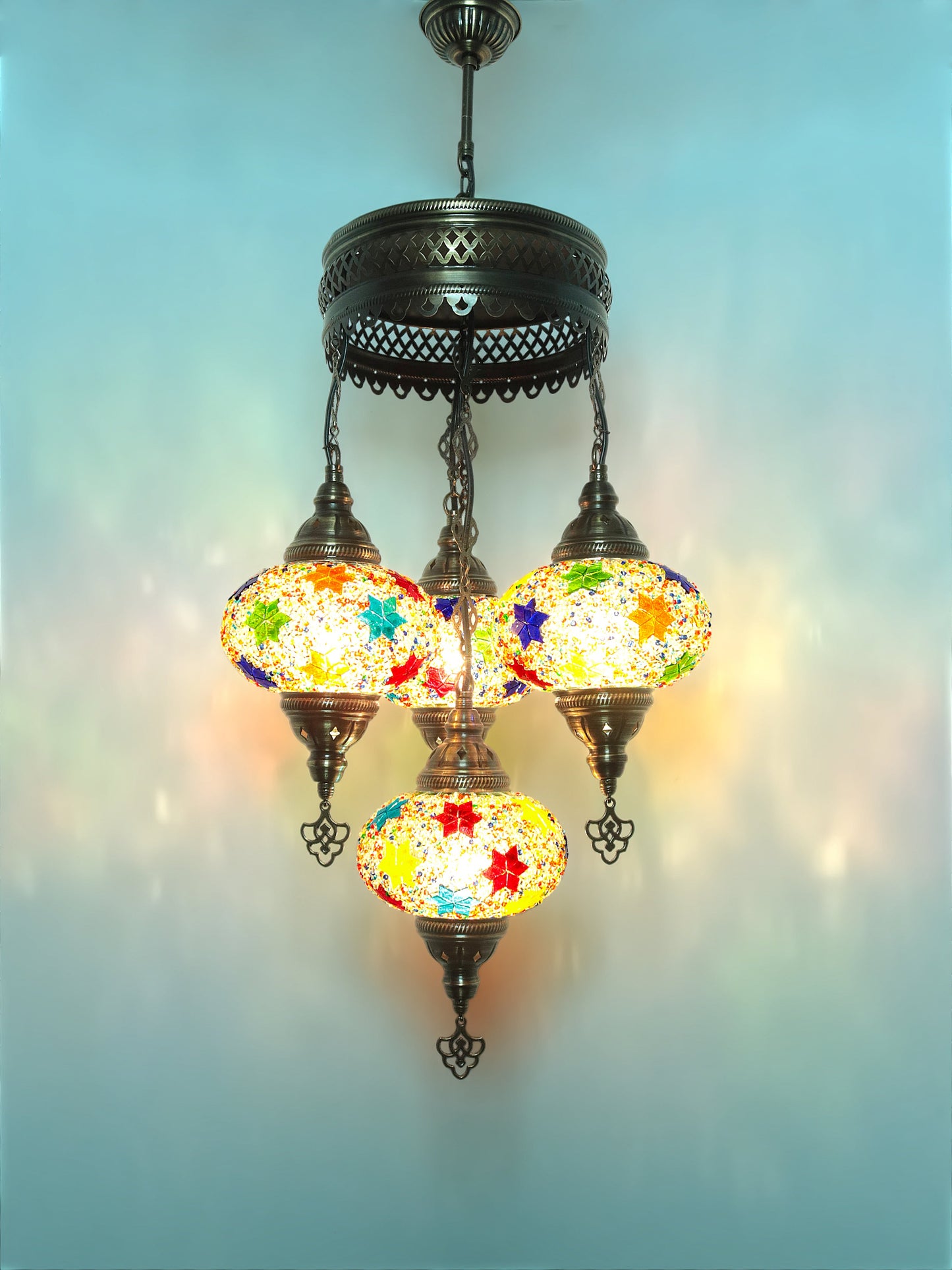 Turkish Mosaic Glass Chandelier