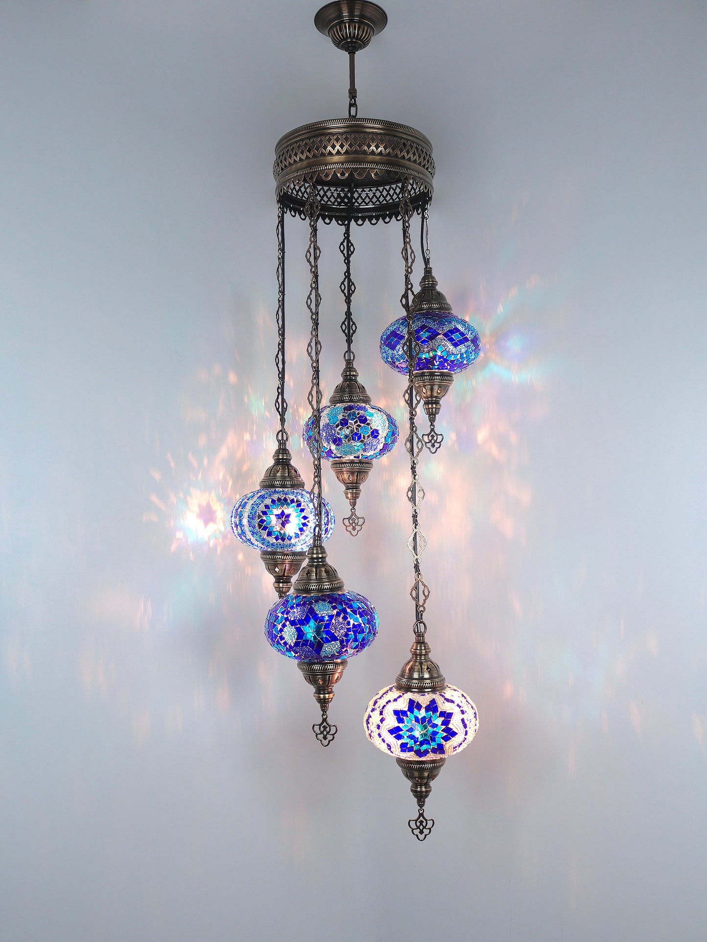 Turkish Mosaic Glass Chandelier Lamp