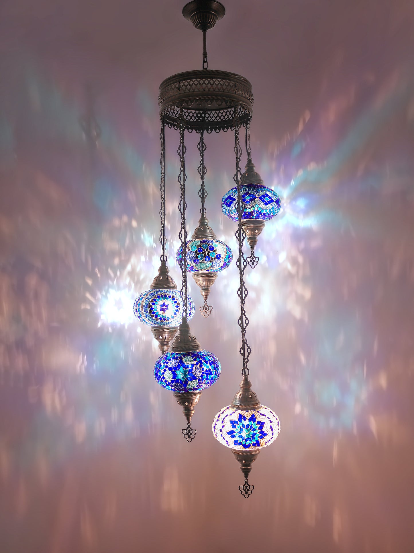 Turkish Mosaic Glass Chandelier