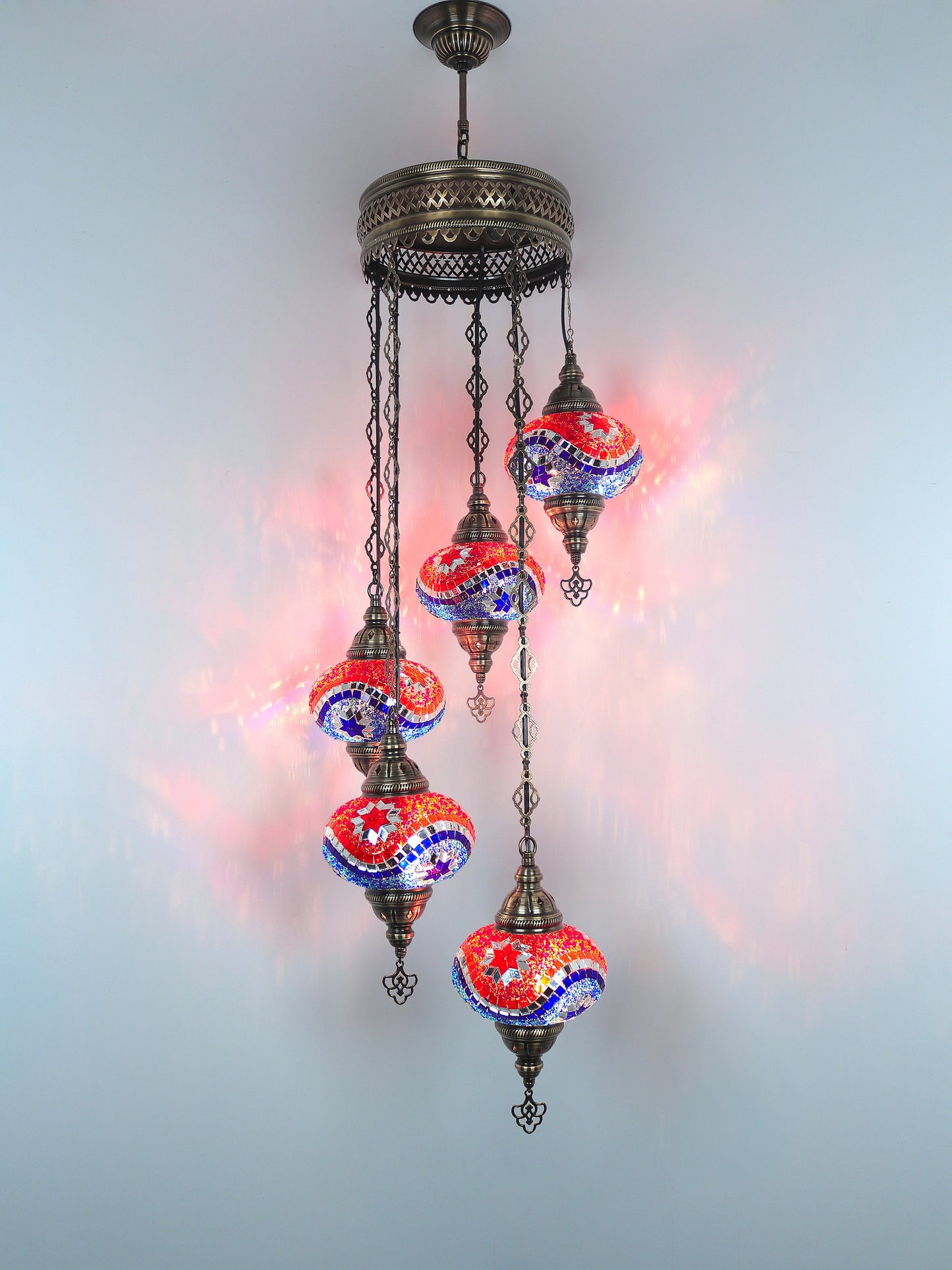 Turkish Mosaic Glass Chandelier Lamp