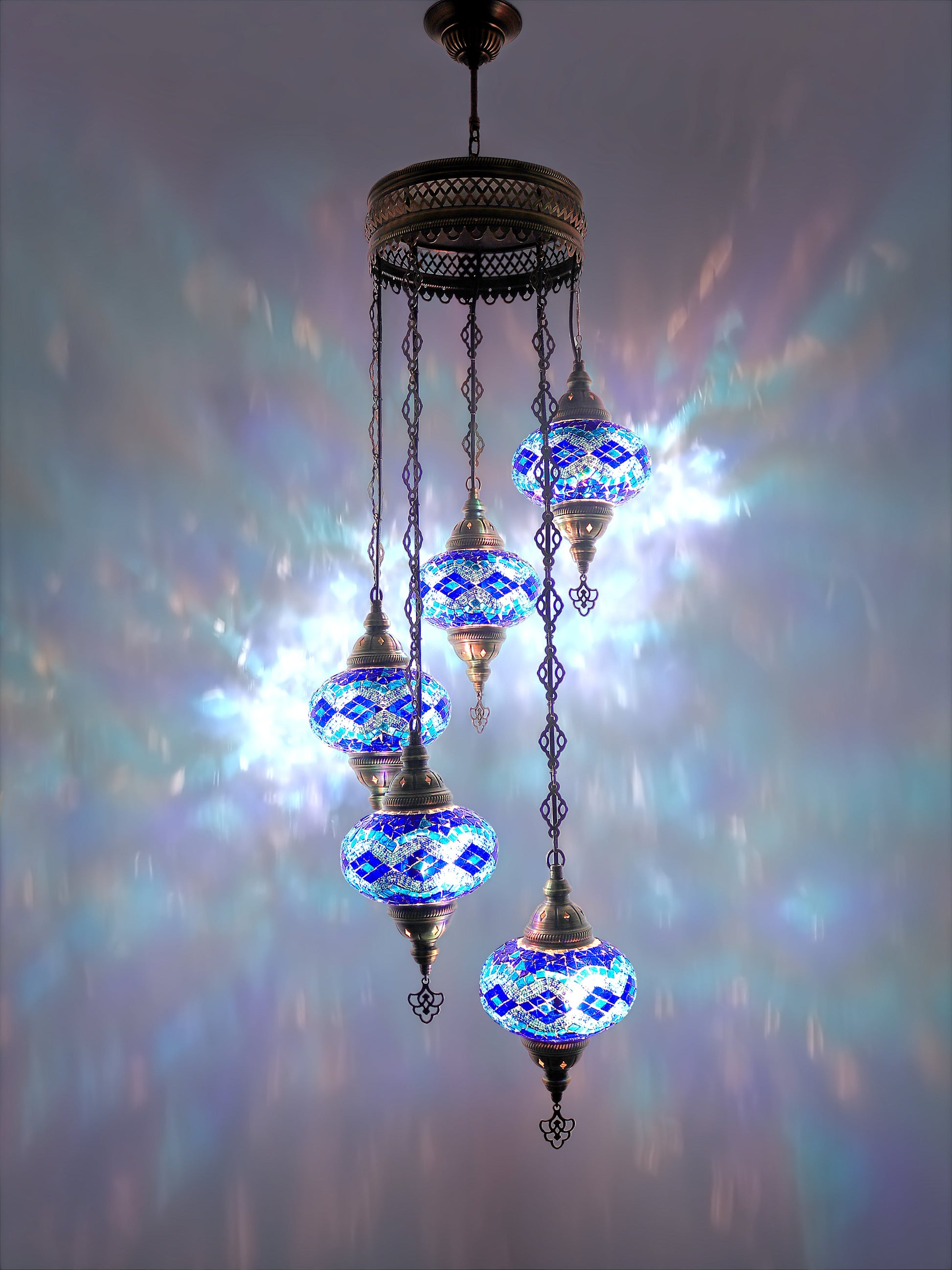 Turkish Mosaic Glass Chandelier