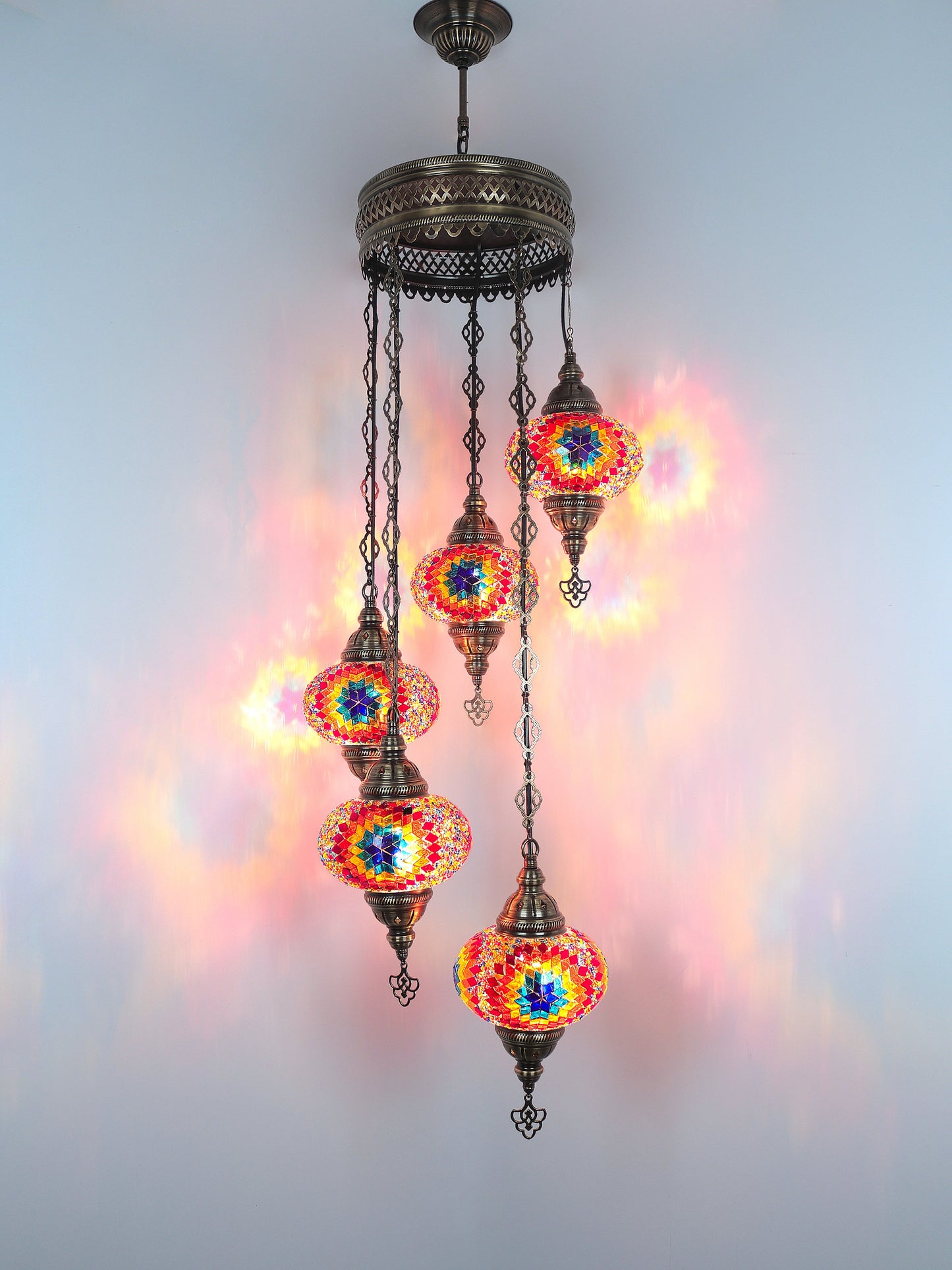 Turkish Mosaic Glass Chandelier Lamp