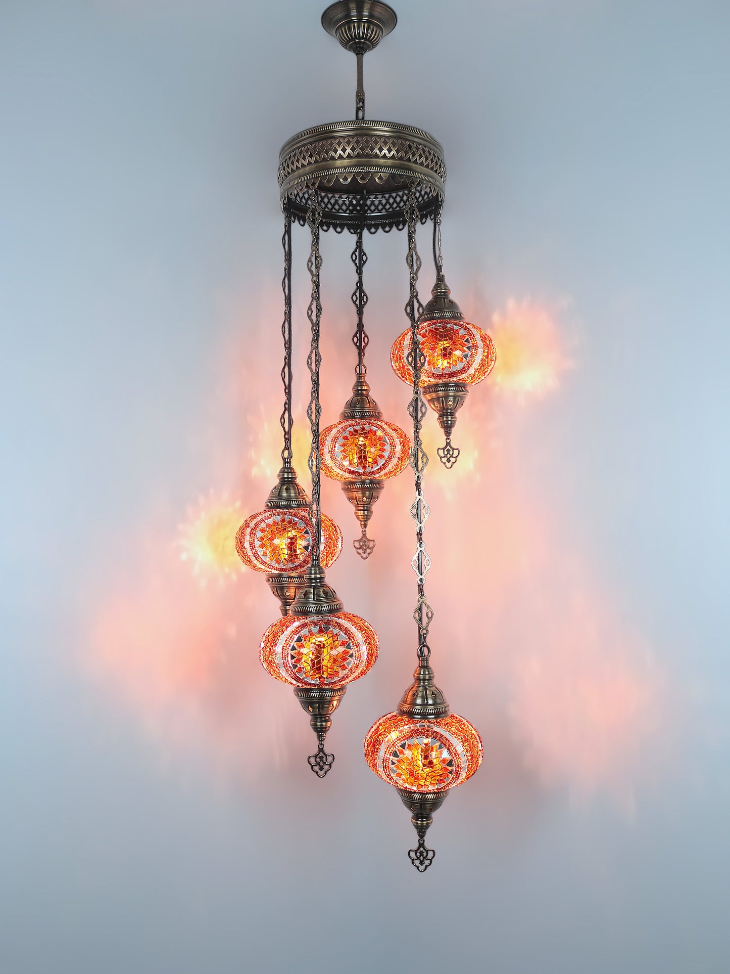 Turkish Mosaic Glass Chandelier Lamp