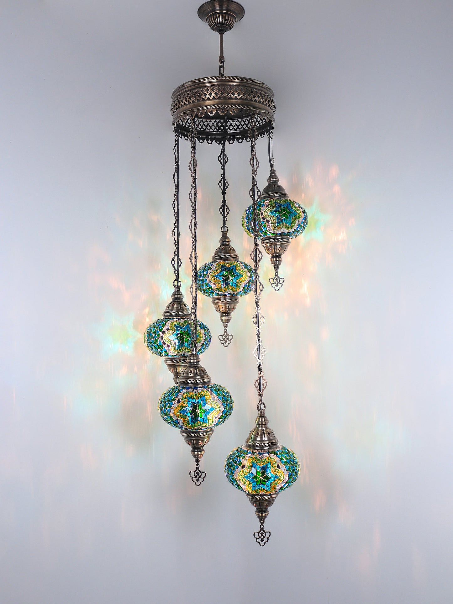 Turkish Mosaic Glass Chandelier Lamp