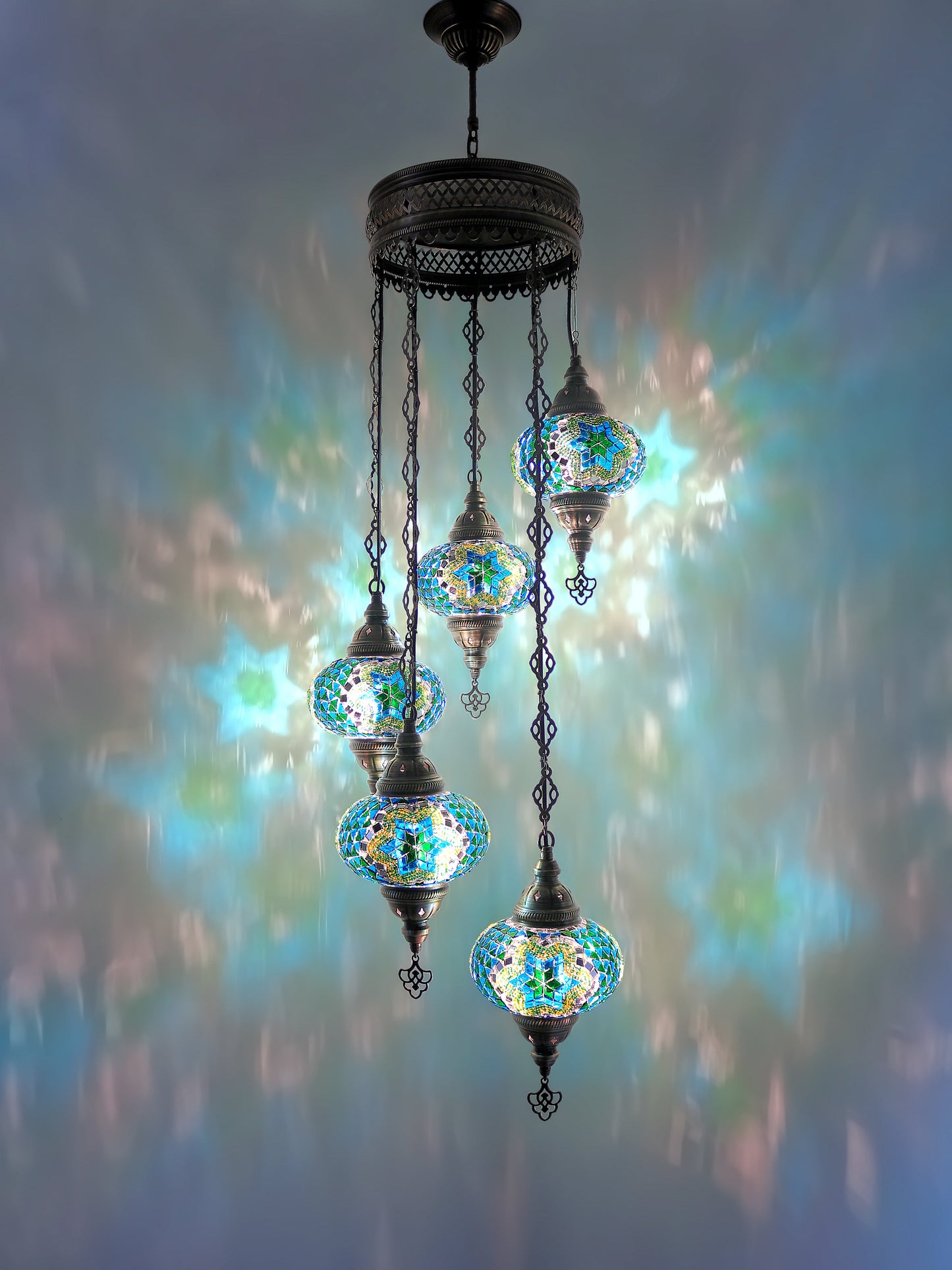 Turkish Mosaic Glass Chandelier