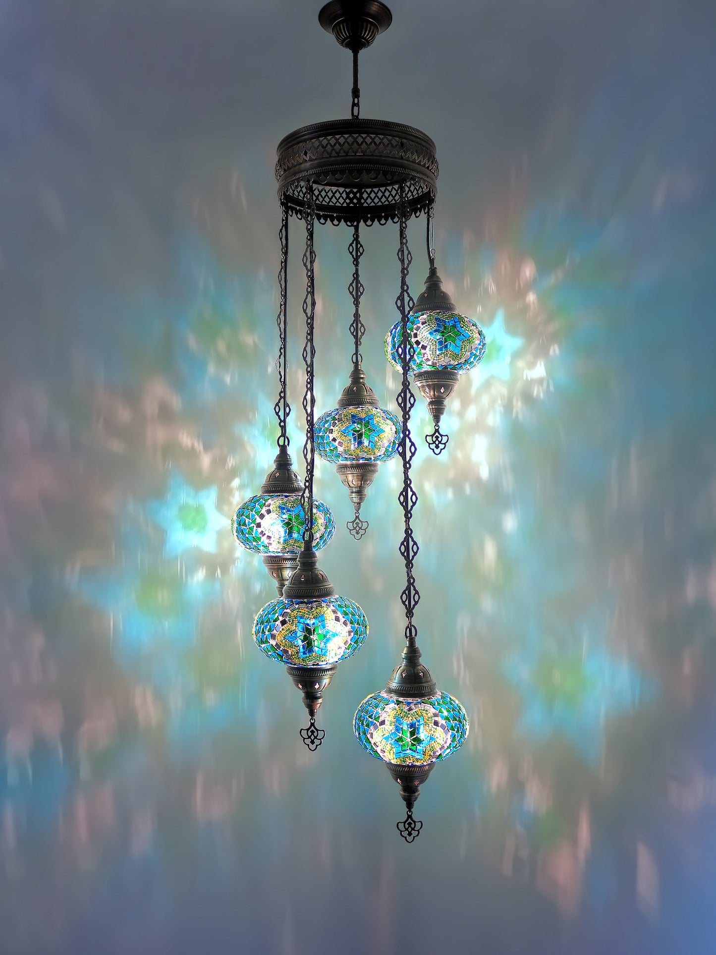 Turkish Mosaic Glass Chandelier