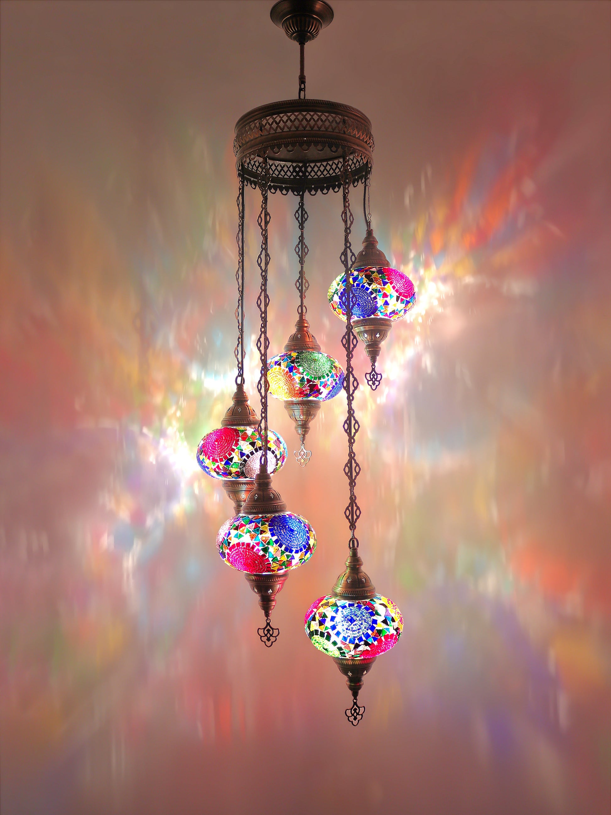 Turkish Mosaic Glass Chandelier