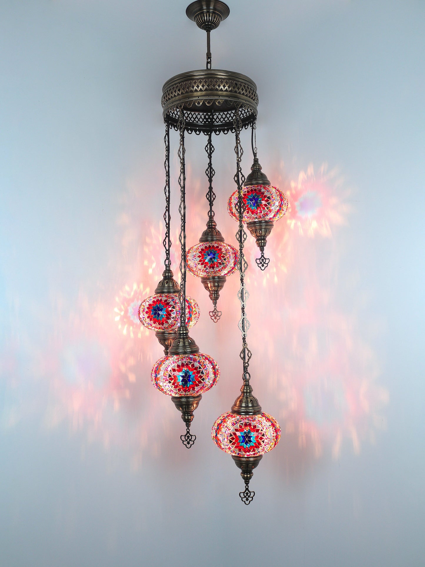 Turkish Mosaic Glass Chandelier Lamp