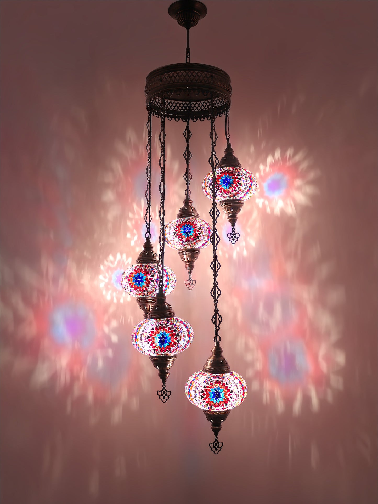 Turkish Mosaic Glass Chandelier