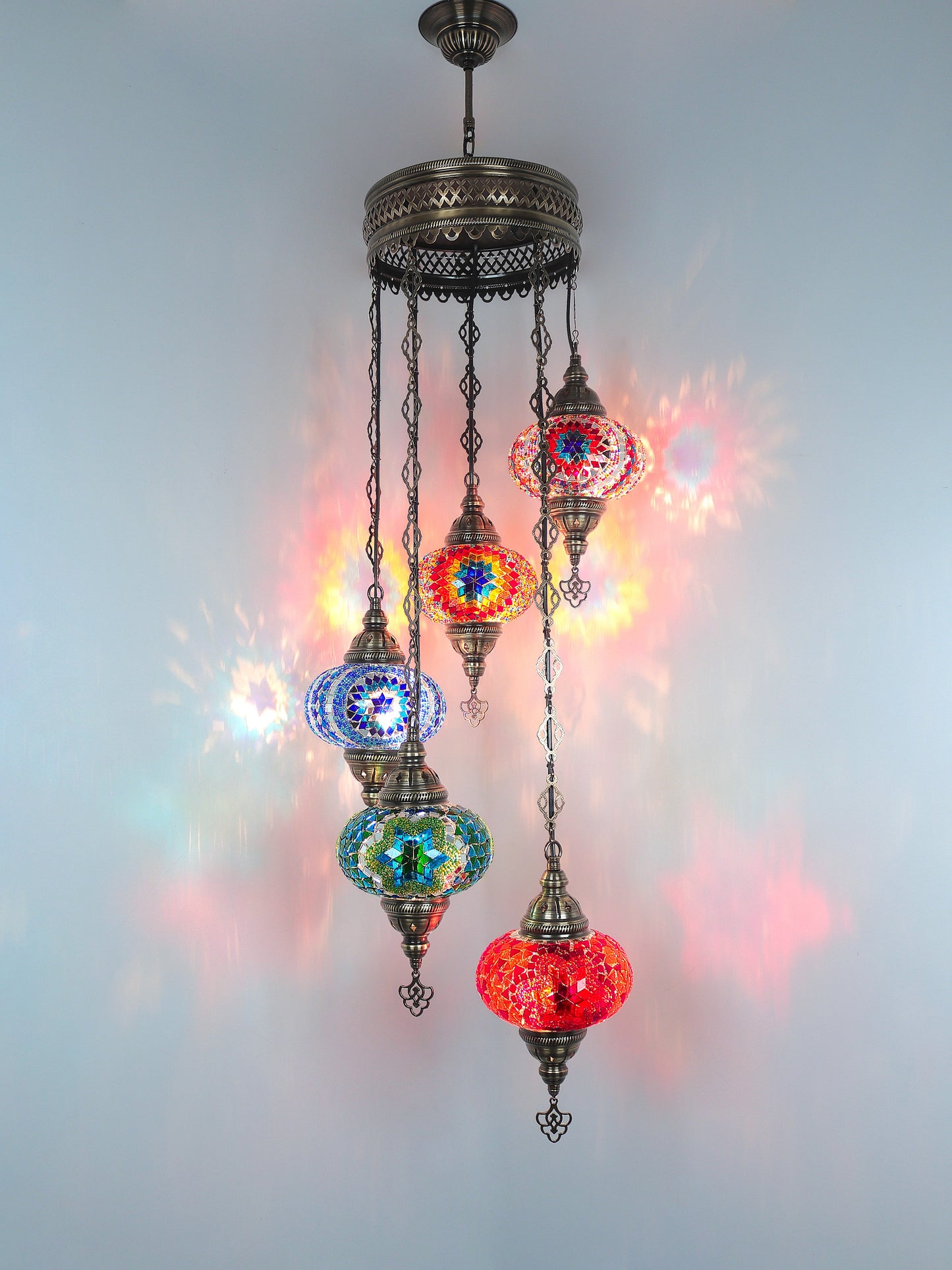 Turkish Mosaic Glass Chandelier Lamp