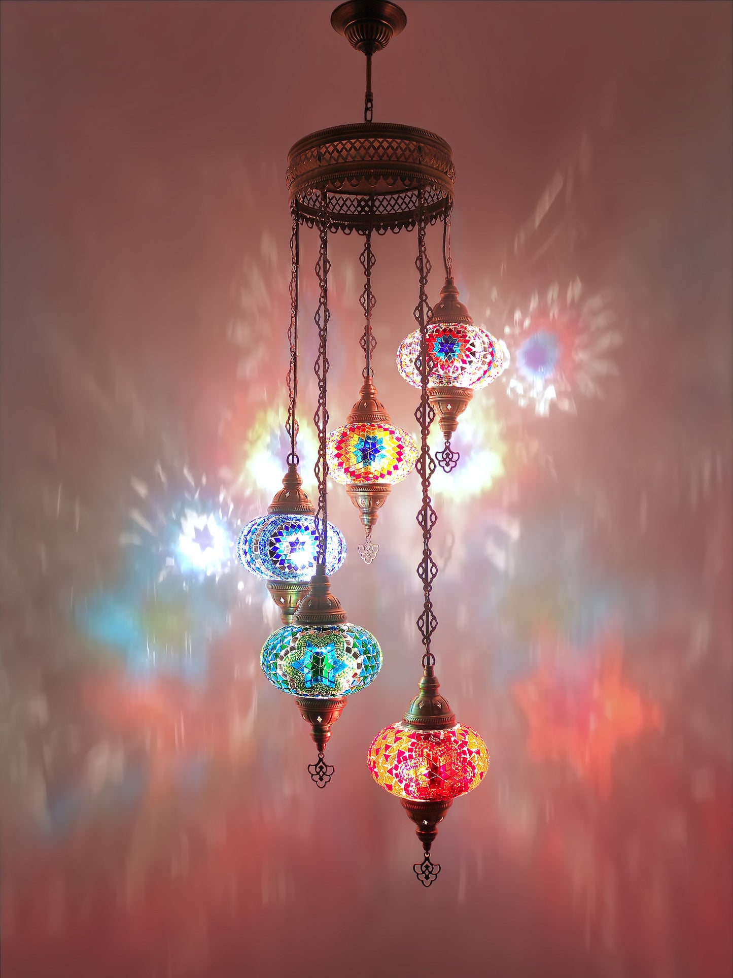 Turkish Mosaic Glass Chandelier