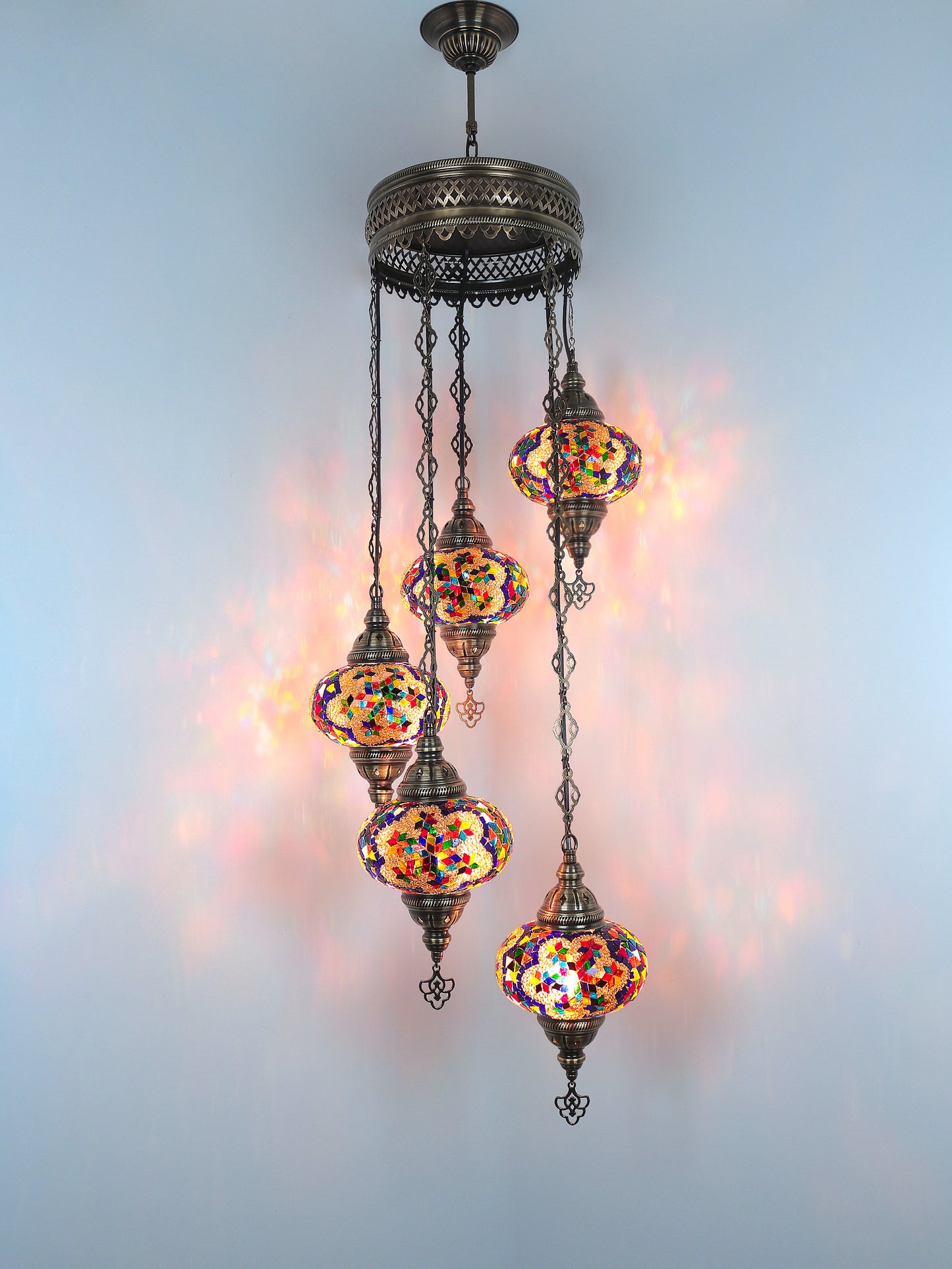 Turkish Mosaic Glass Chandelier Lamp